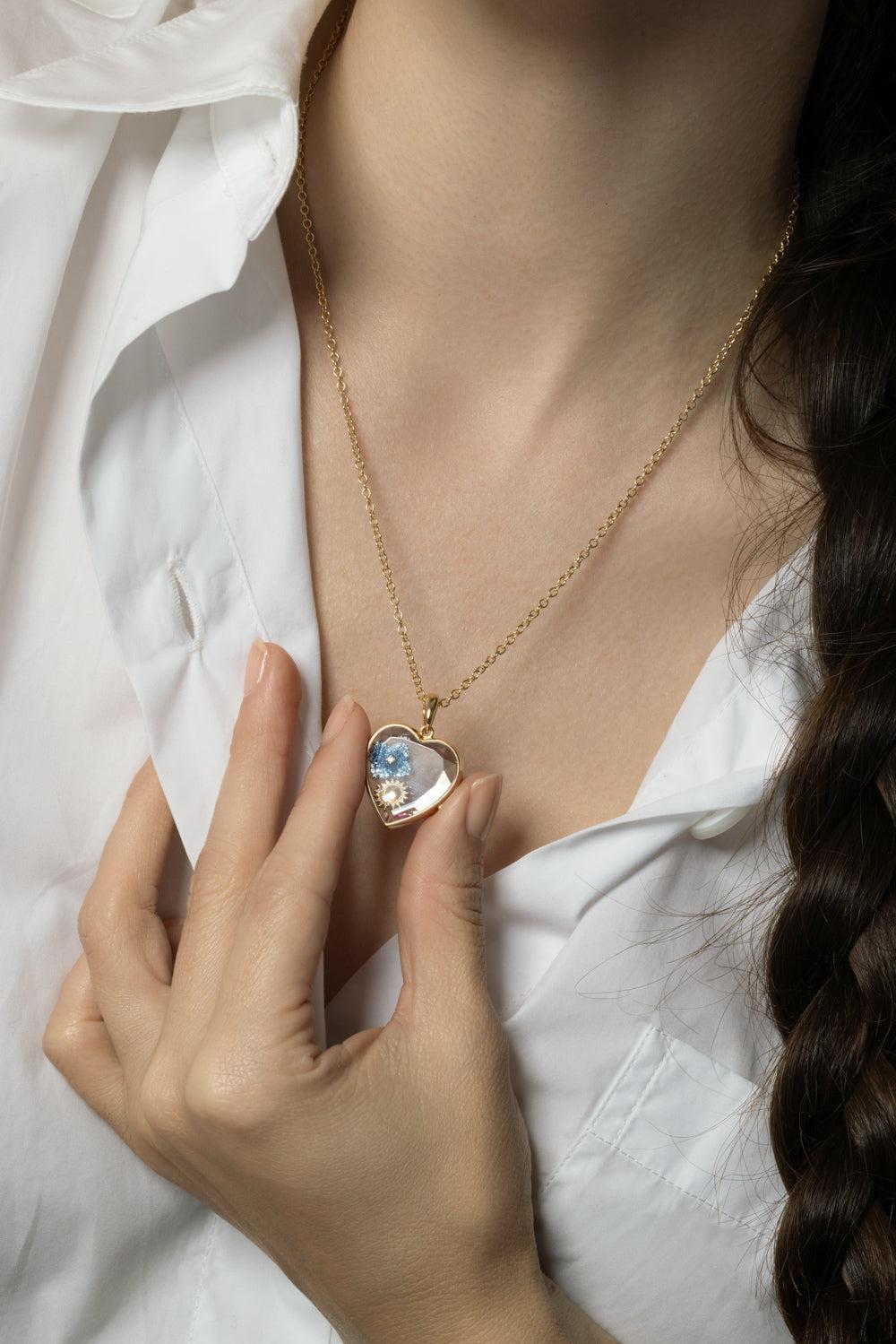 Heart Large Locket Rolo Chain Necklace-YELLOW GOLD-JEWELRYFINE JEWELNECKLACE O-LOQUET