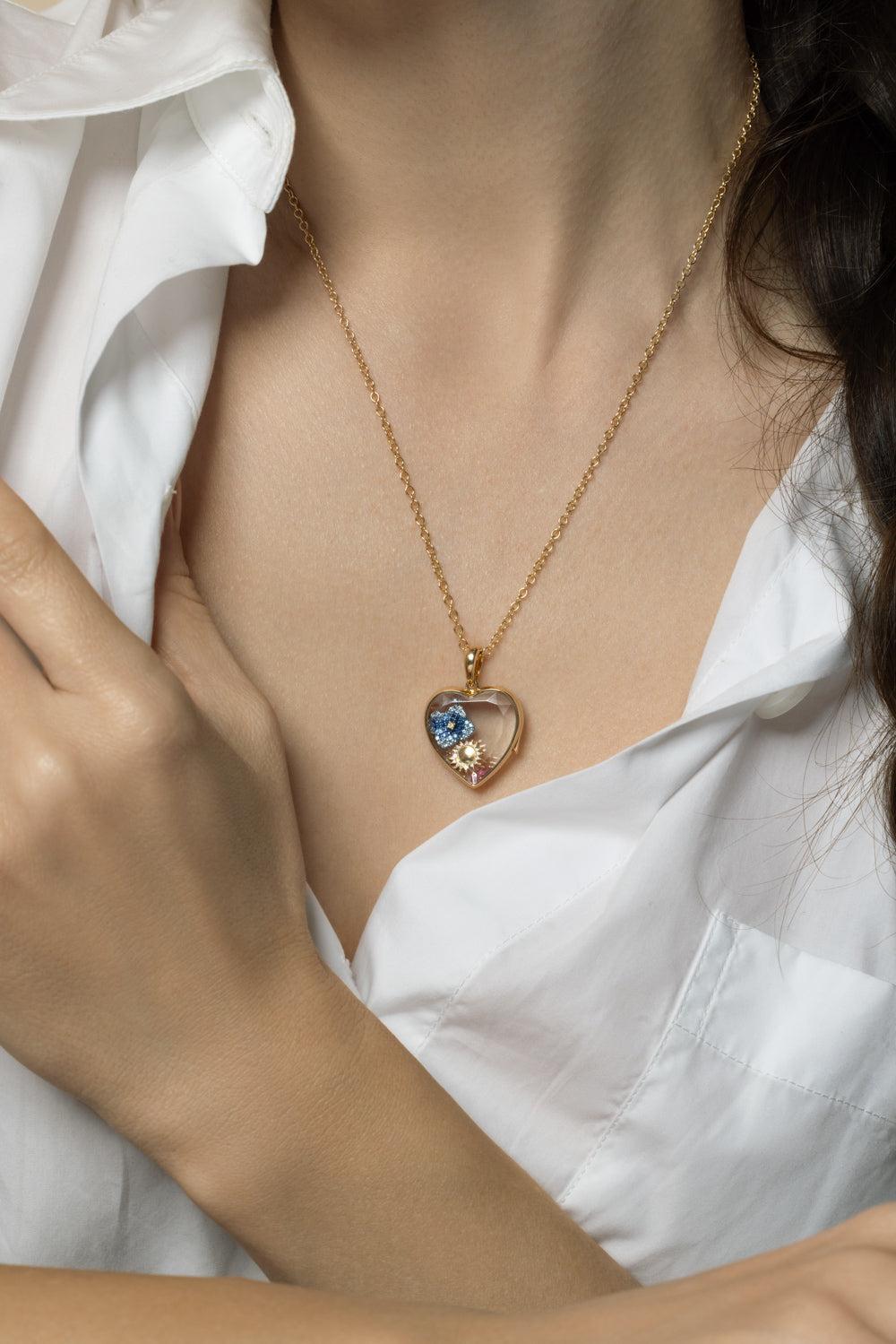 Heart Large Locket Rolo Chain Necklace-YELLOW GOLD-JEWELRYFINE JEWELNECKLACE O-LOQUET