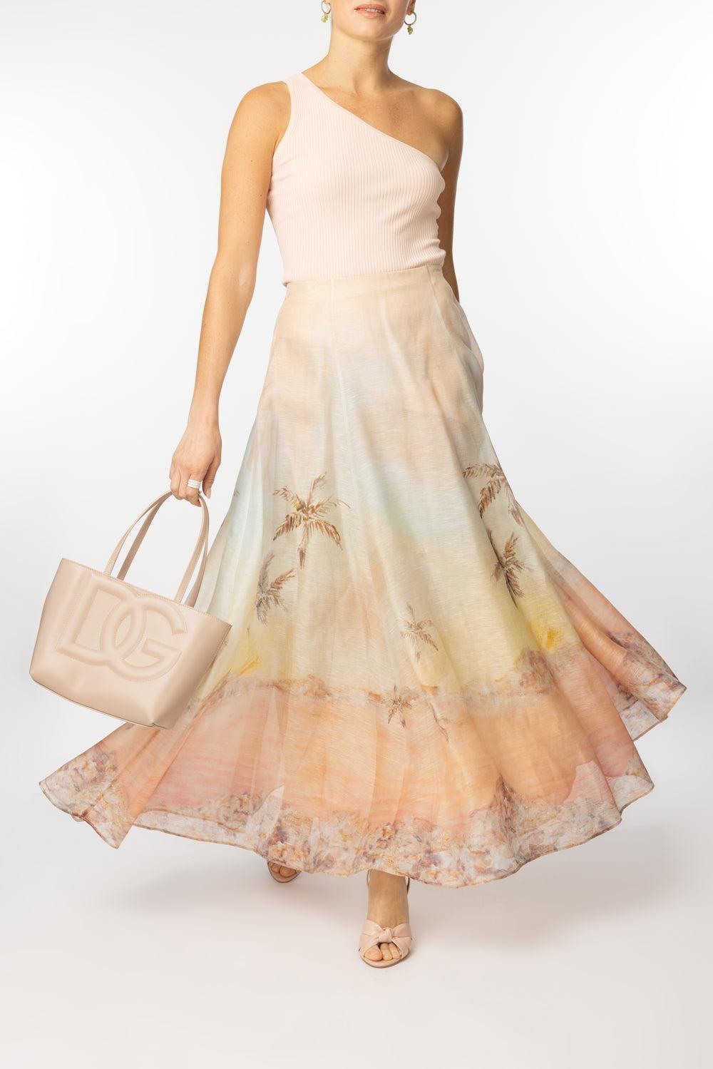Illuminate Maxi Skirt-GUAVSEAS-1-CLOTHINGSKIRTMAXI-ZIMMERMANN