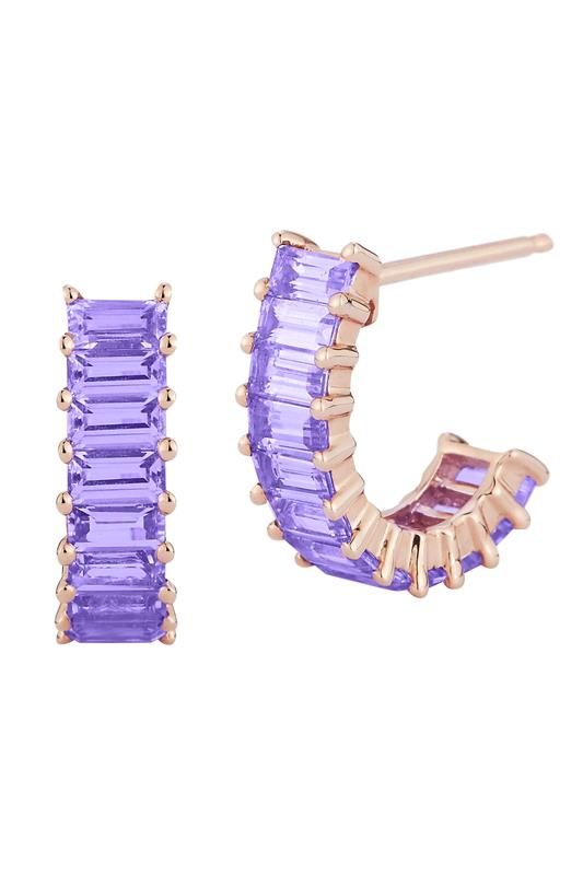 Kristyn Kylie Sapphire Huggies-ROSE GOLD-JEWELRYFINE JEWELEARRING-DANA REBECCA DESIGNS