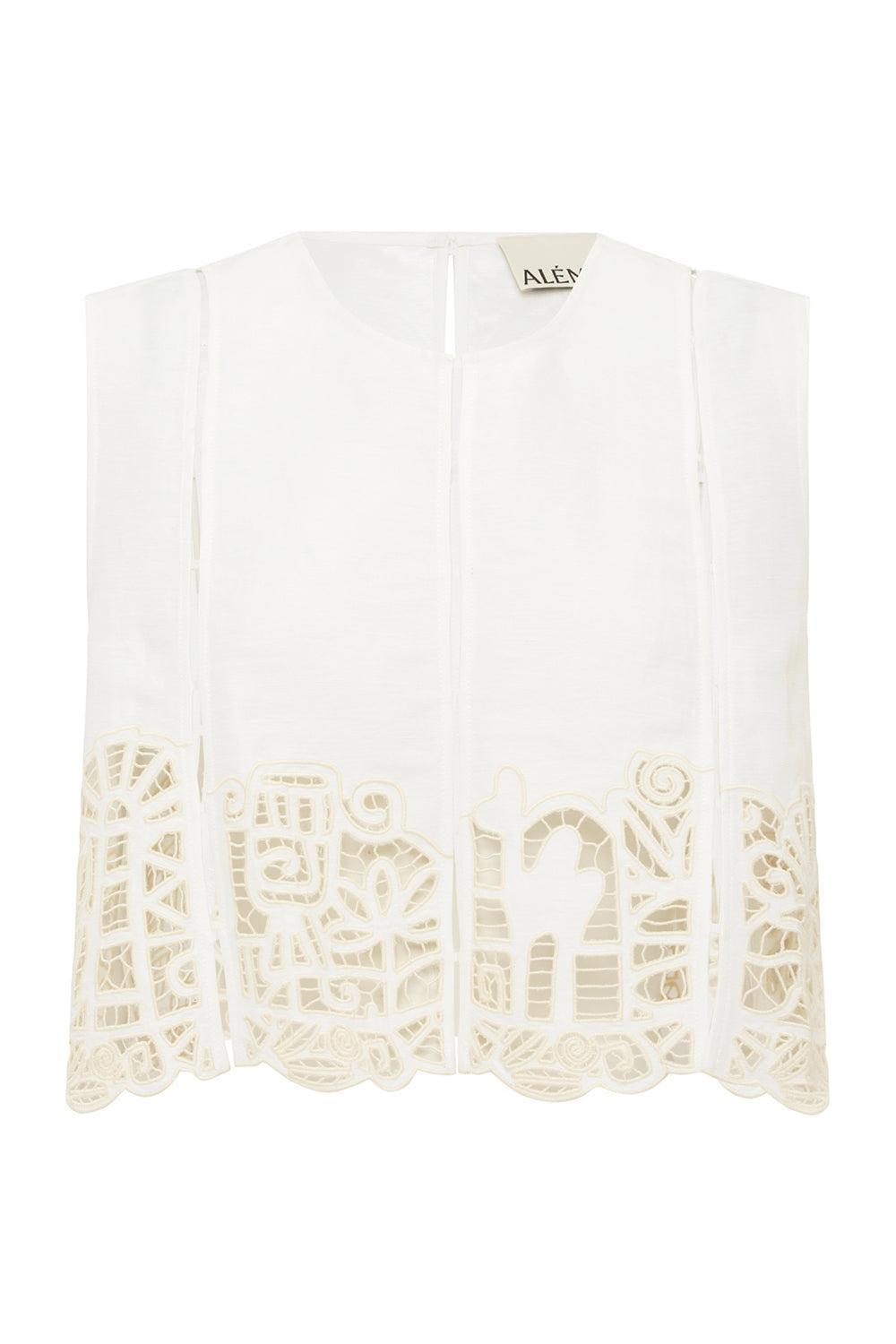 Rosemary Embroidered Top-CREAM-0-CLOTHINGTOPBLOUSE-ALEMAIS