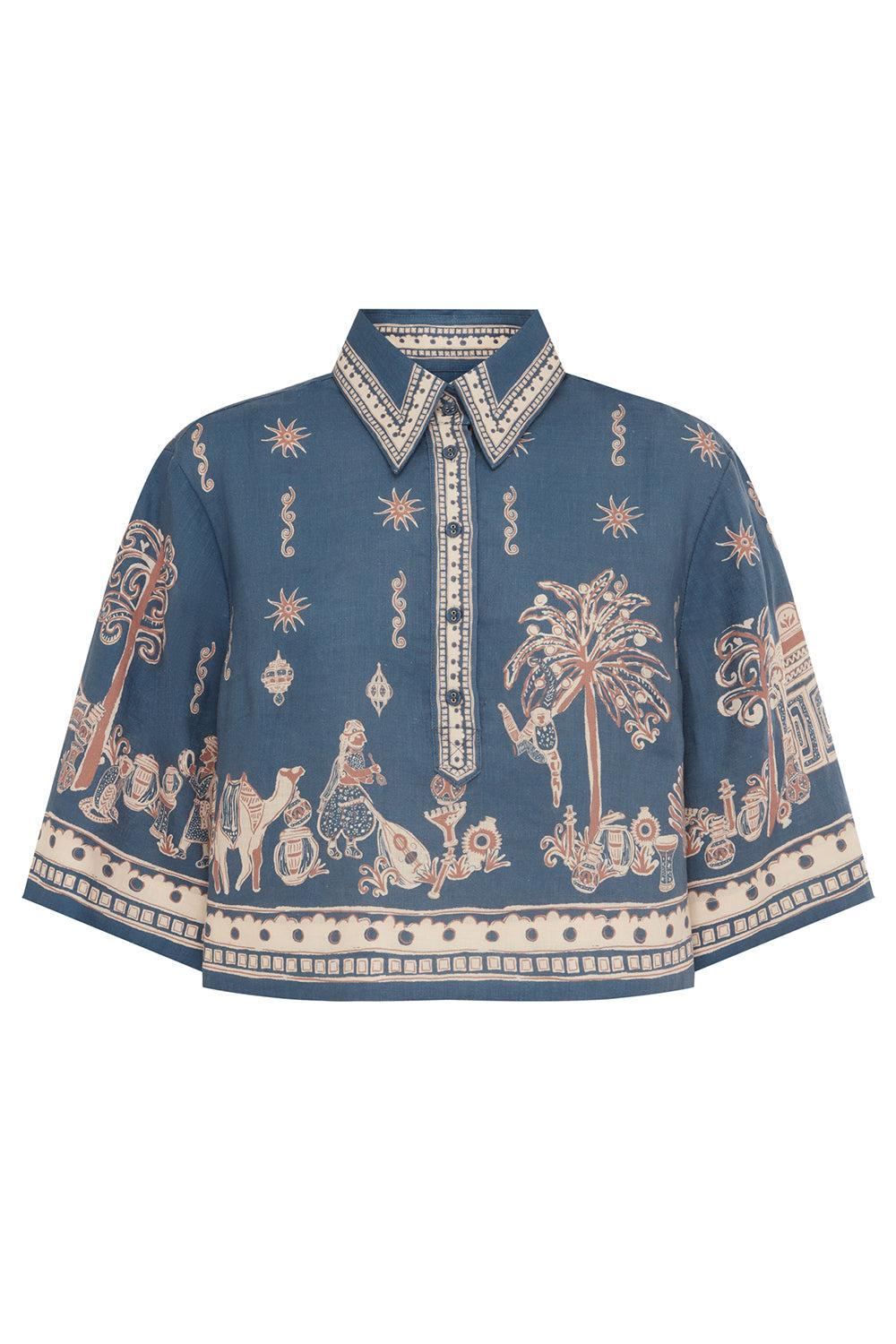 Acacia Cropped Shirt-BLUE-0-CLOTHINGTOPBLOUSE-ALEMAIS