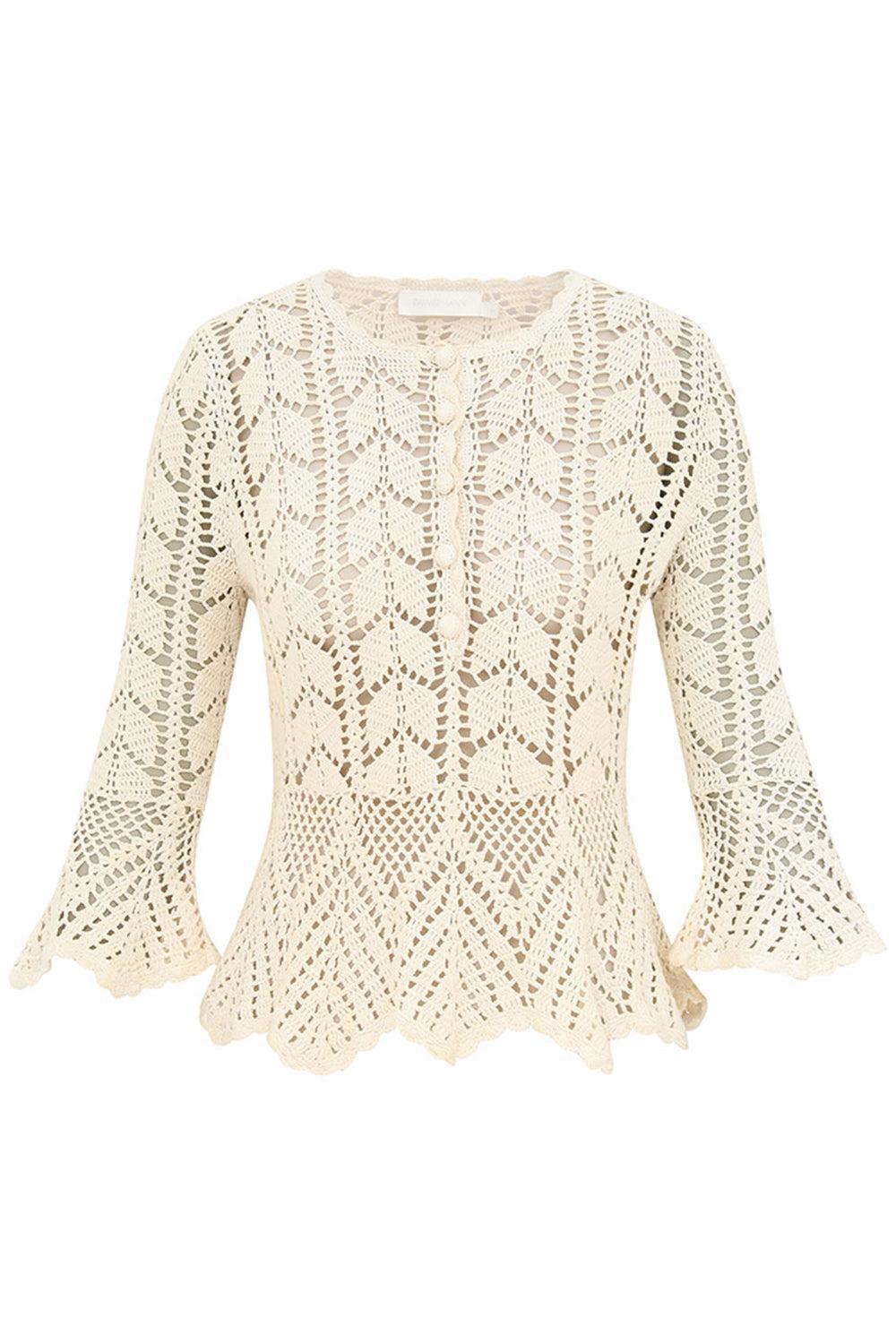 Awaken Lace Crochet Top-CREAM-0-CLOTHINGTOPBLOUSE-ZIMMERMANN