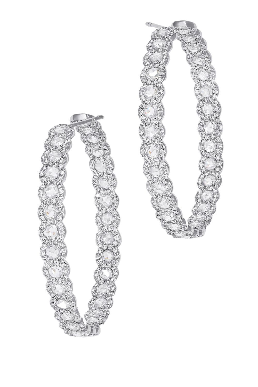 Scallop Hoop Earrings-WHITE GOLD-JEWELRYFINE JEWELEARRING-64 FACETS