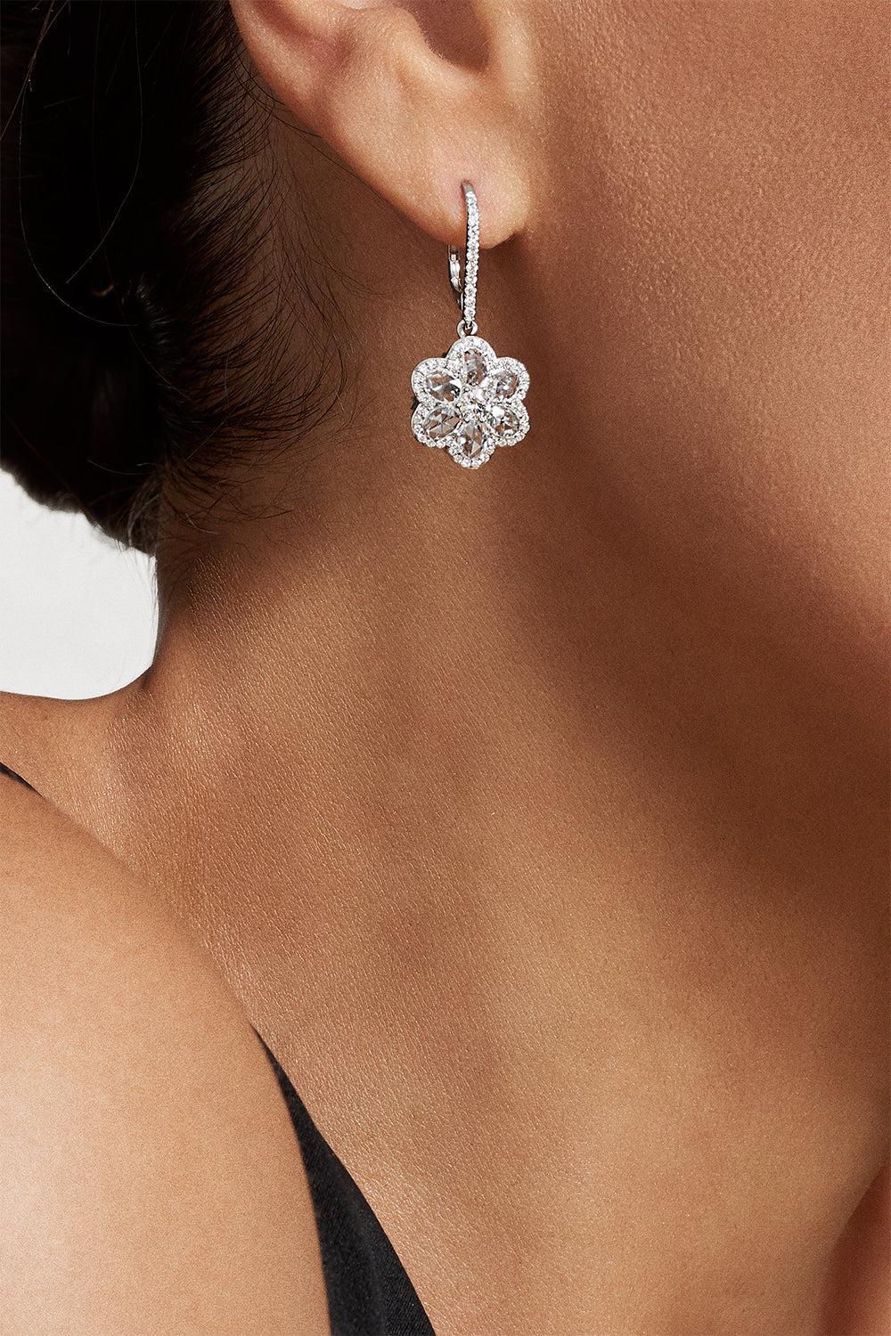 Floral Drop Earrings-YELLOW GOLD-JEWELRYFINE JEWELEARRING-64 FACETS
