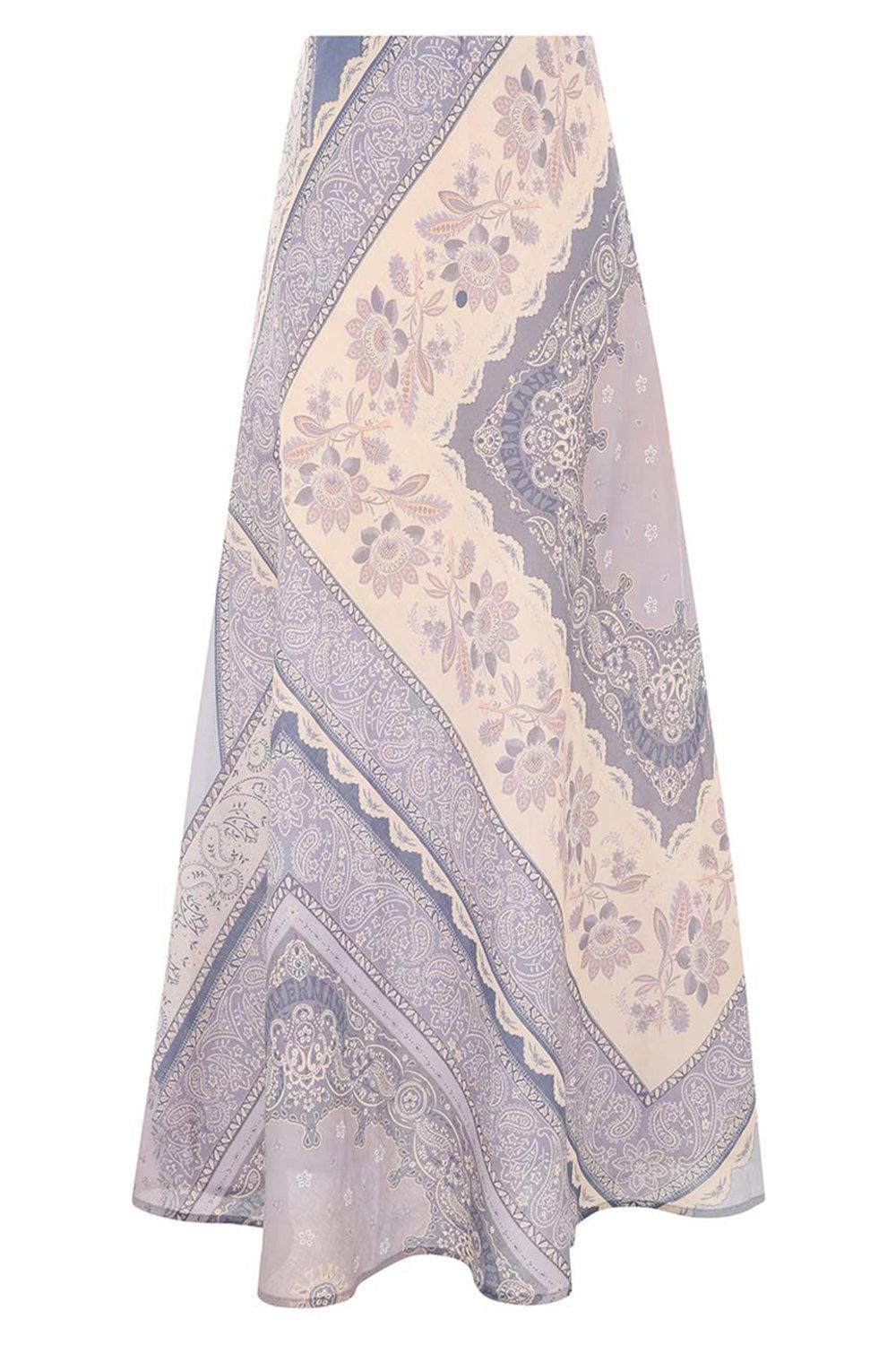 Lucky Bias Skirt-BLUE/BROWN/DARK NAVY-0-CLOTHINGSKIRTMIDI-ZIMMERMANN