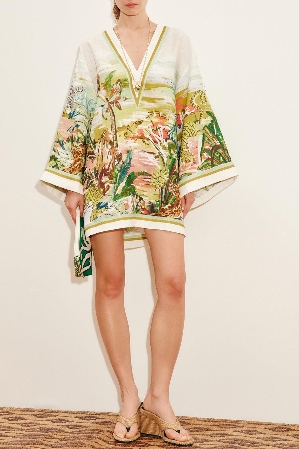 Jungle Boogie Mini Dress-CREAM-2-CLOTHINGDRESSCASUAL-ALEMAIS