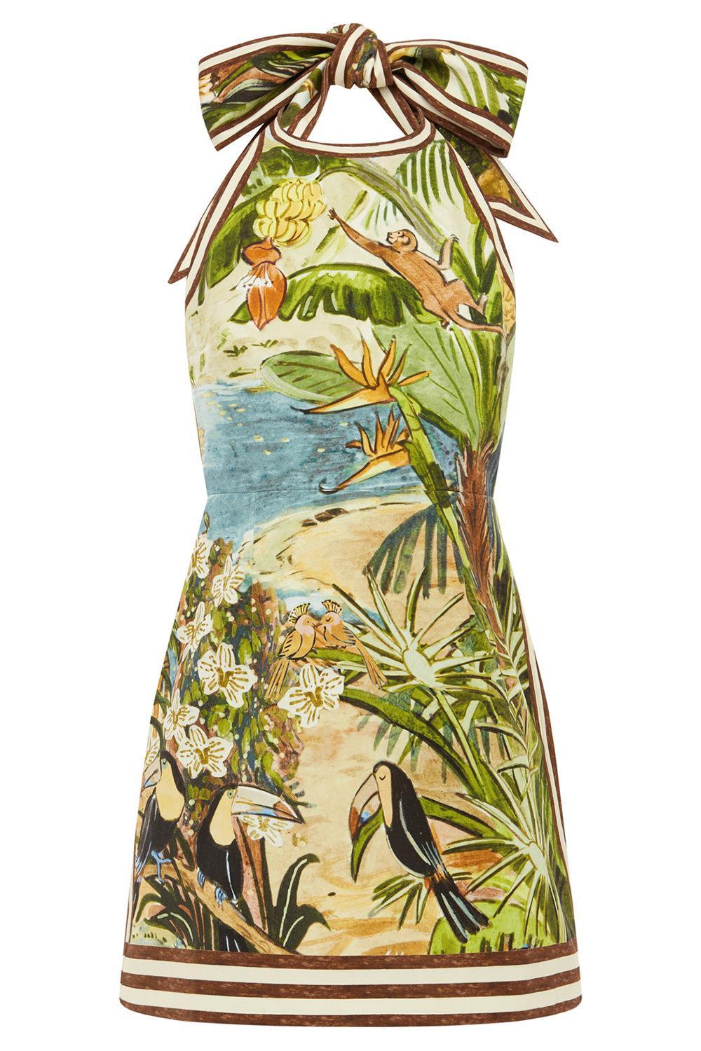 Toucan Tango Halter Mini Dress-CREAM-0-CLOTHINGDRESSCASUAL-ALEMAIS