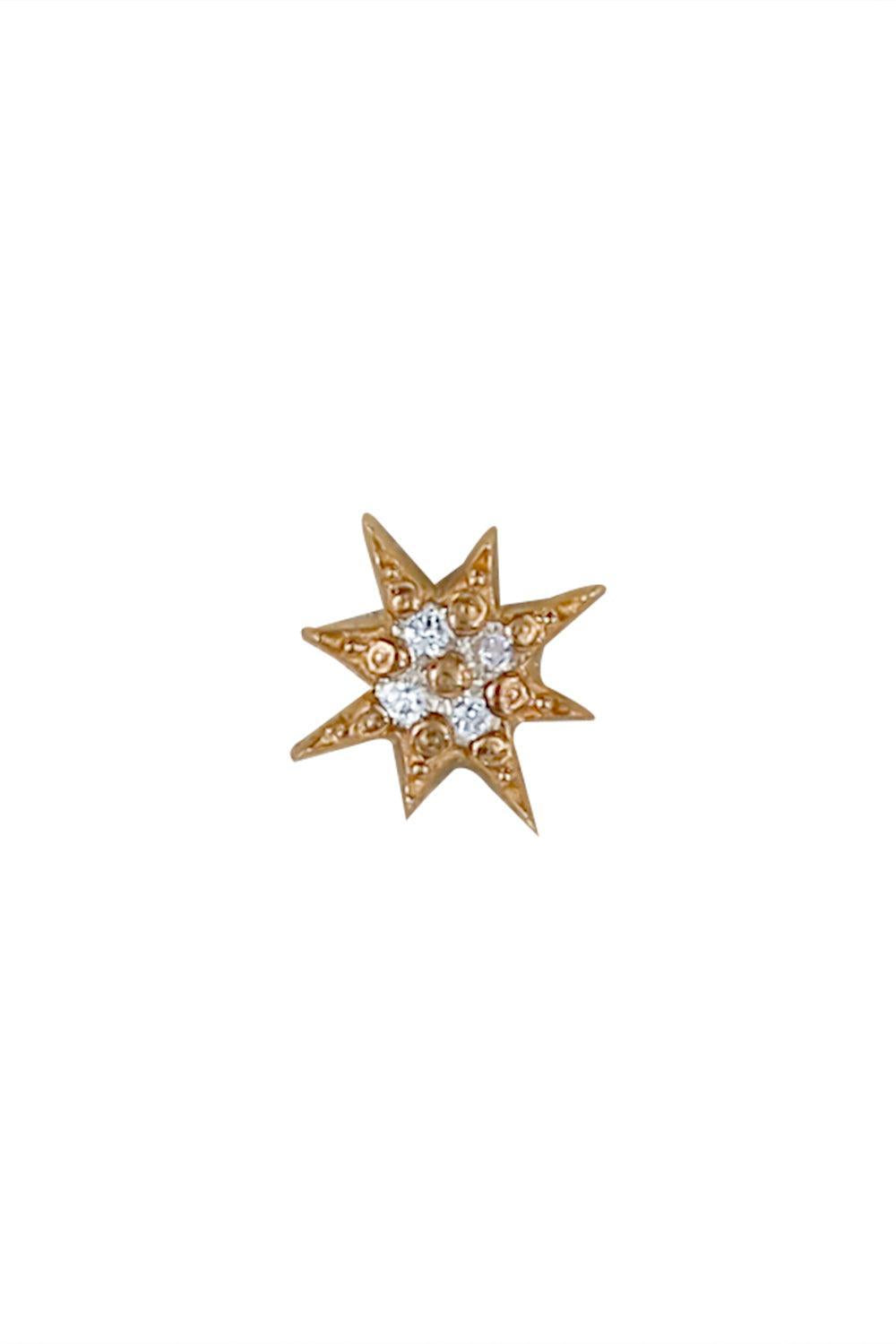 Diamond Mini North Star Ear End-YELLOW GOLD-JEWELRYFINE JEWELPIERCING-ANZIE
