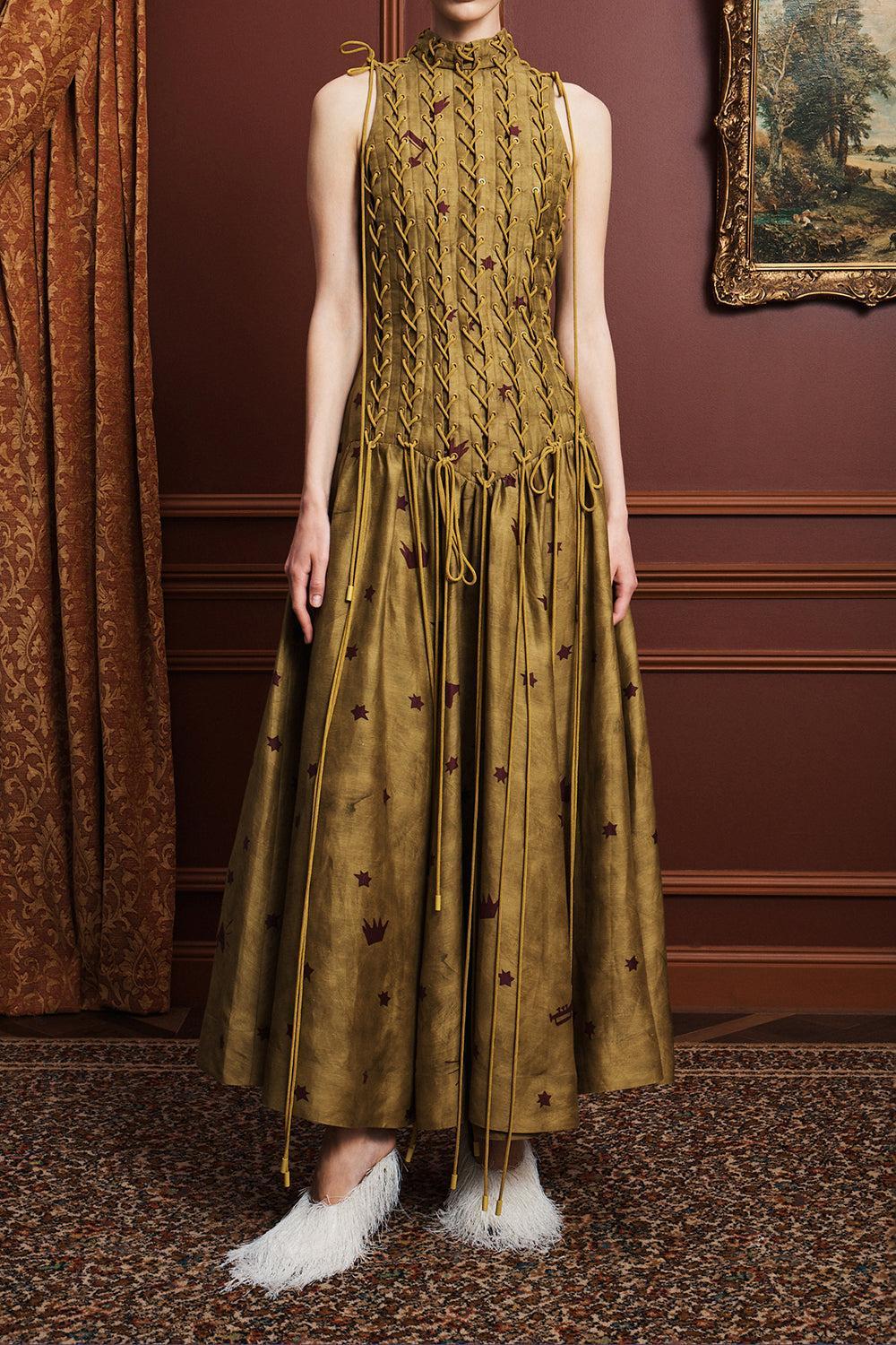 Astro Gown Olive-GREEN-4-CLOTHINGDRESSCOCKTAIL-ALEMAIS