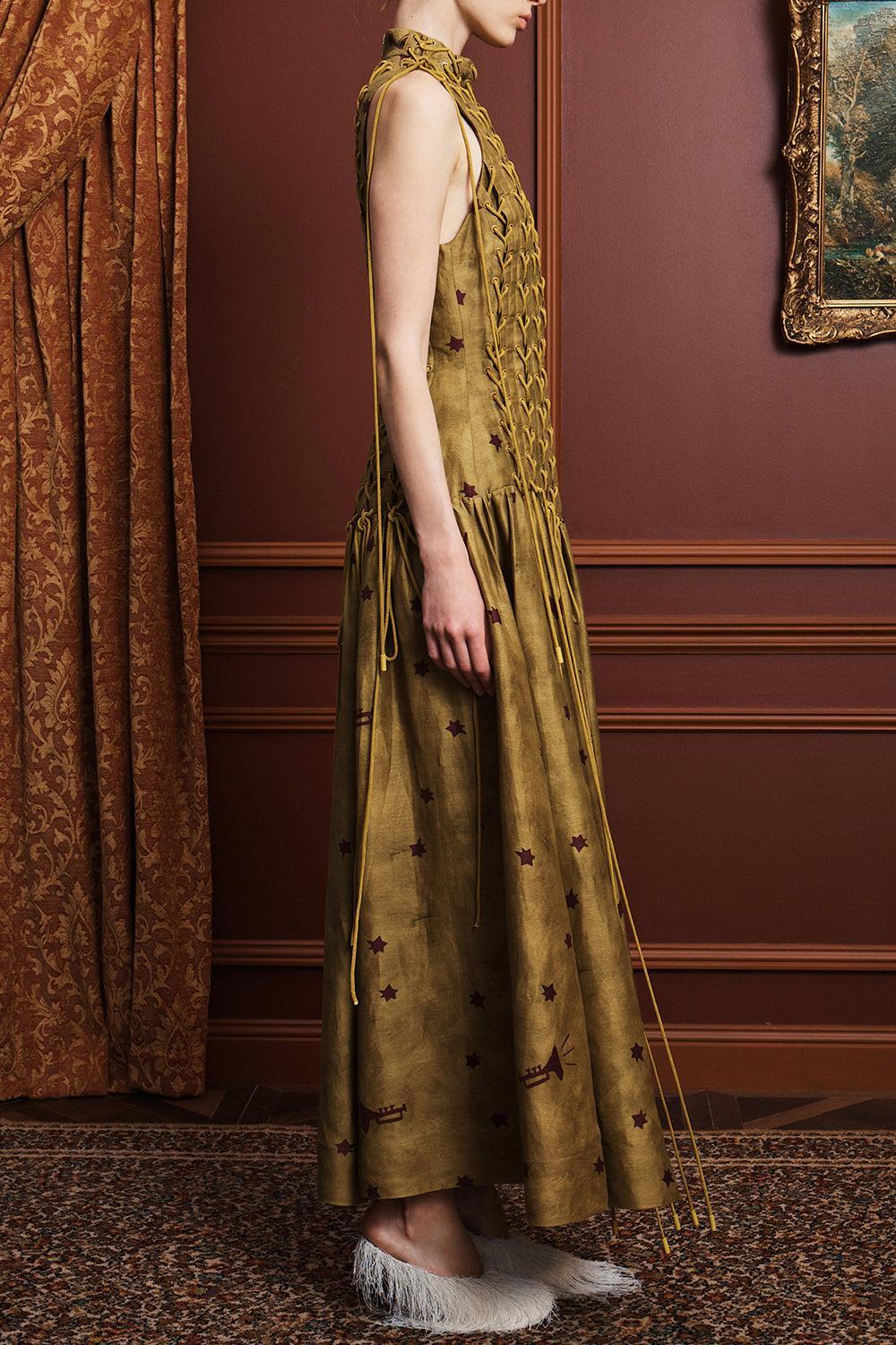 Astro Gown Olive-GREEN-4-CLOTHINGDRESSCOCKTAIL-ALEMAIS