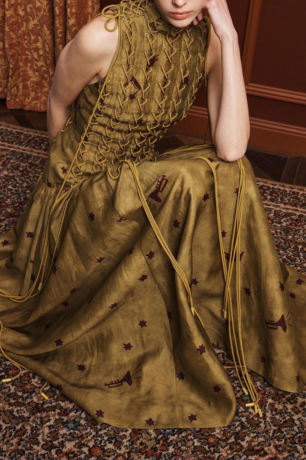 Astro Gown Olive-GREEN-4-CLOTHINGDRESSCOCKTAIL-ALEMAIS