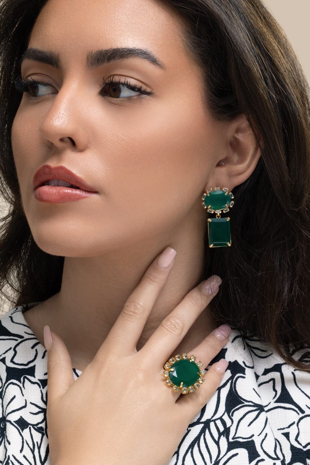 Fluorite Quartz Rhea Earrings-GREEN-JEWELRYBOUTIQUEEARRING-BOUNKIT JEWELRY