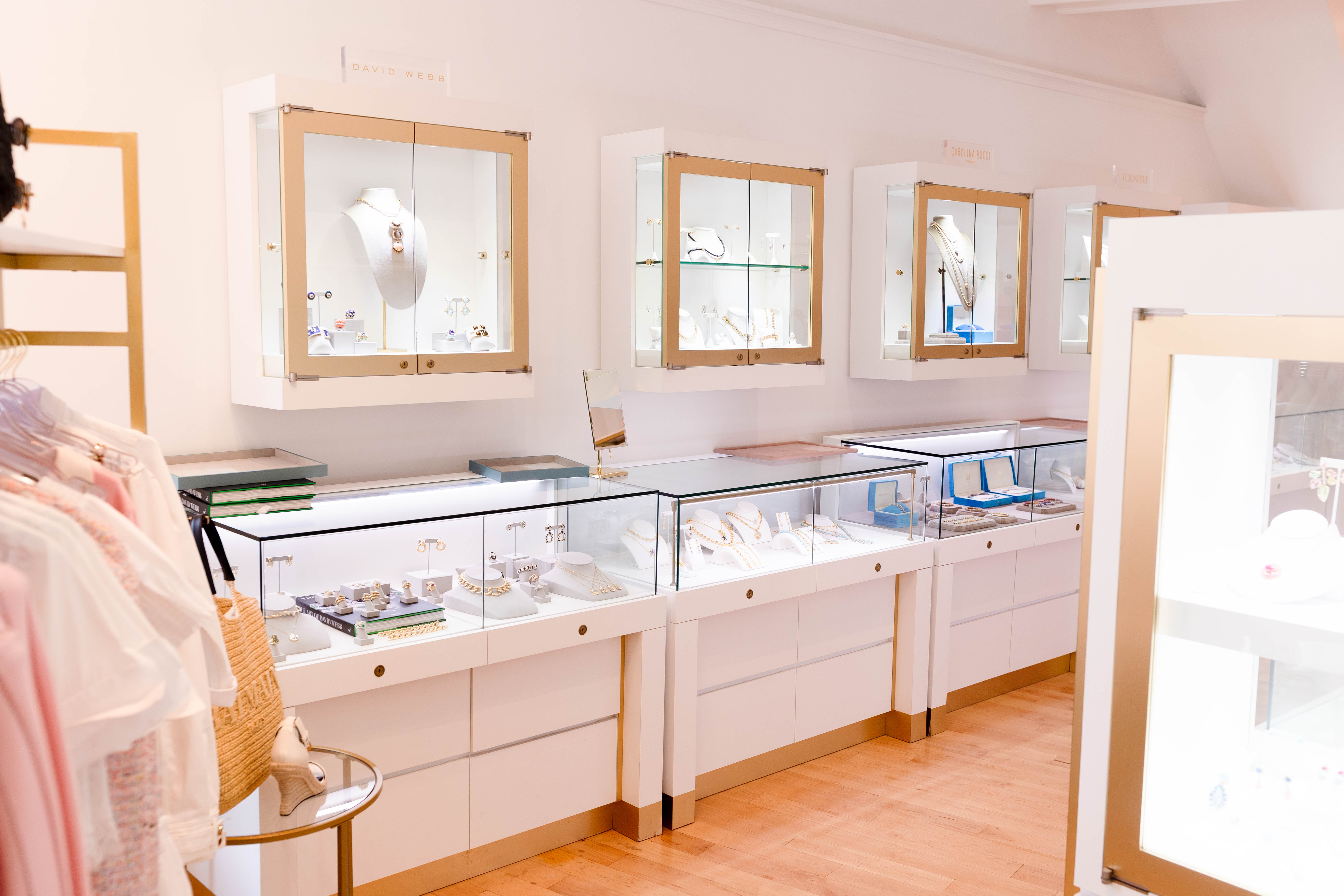 a room with jewelry
