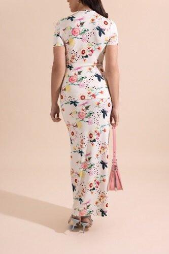 Short Sleeve Floral Top-YLWRDBLU-34-CLOTHINGTOPT-SHIRT-RABANNE