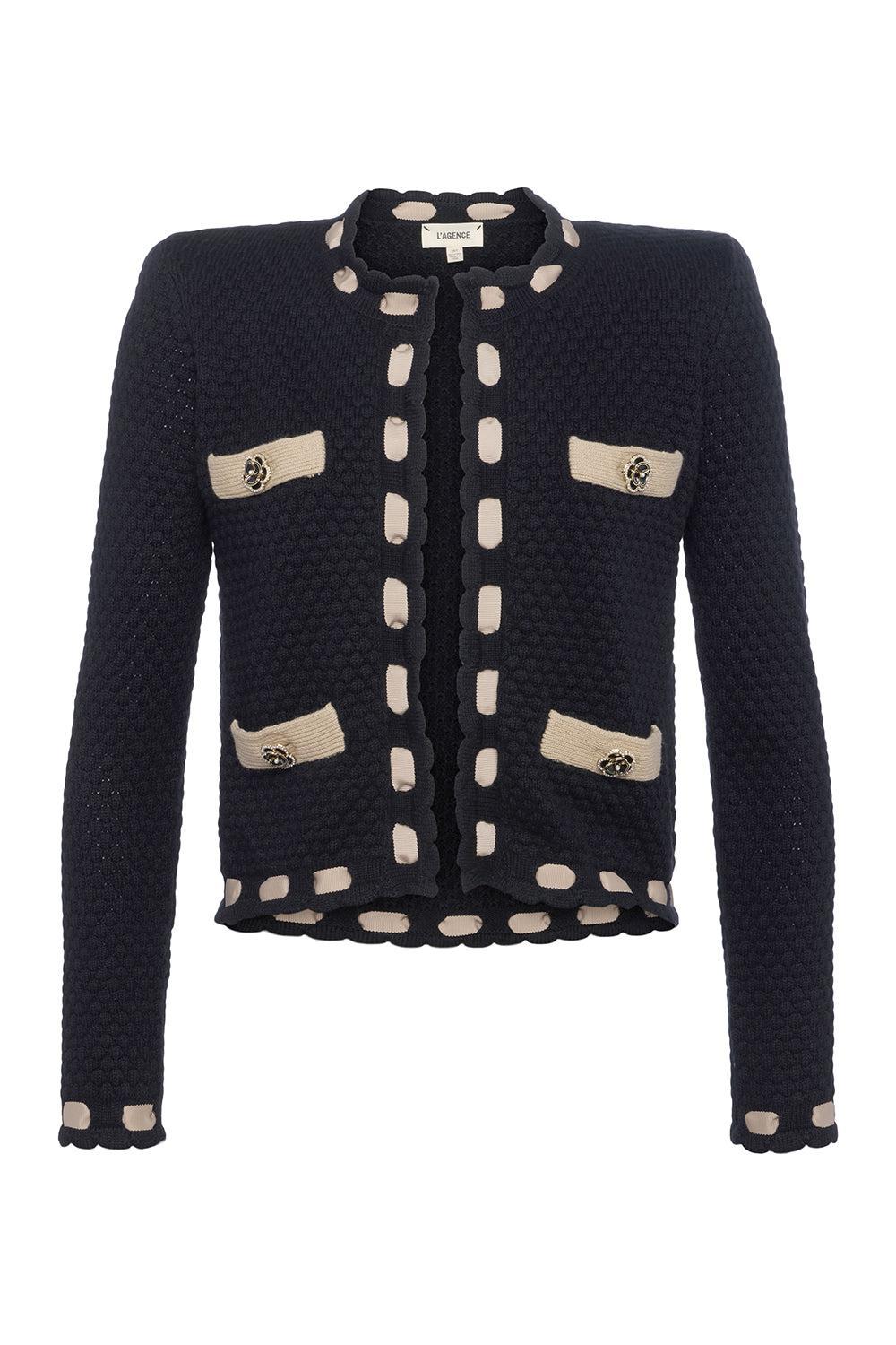 Astor Cardigan - Black Cappucino-BK/CAPPU-XS-CLOTHINGTOPCARDIGAN-L'AGENCE