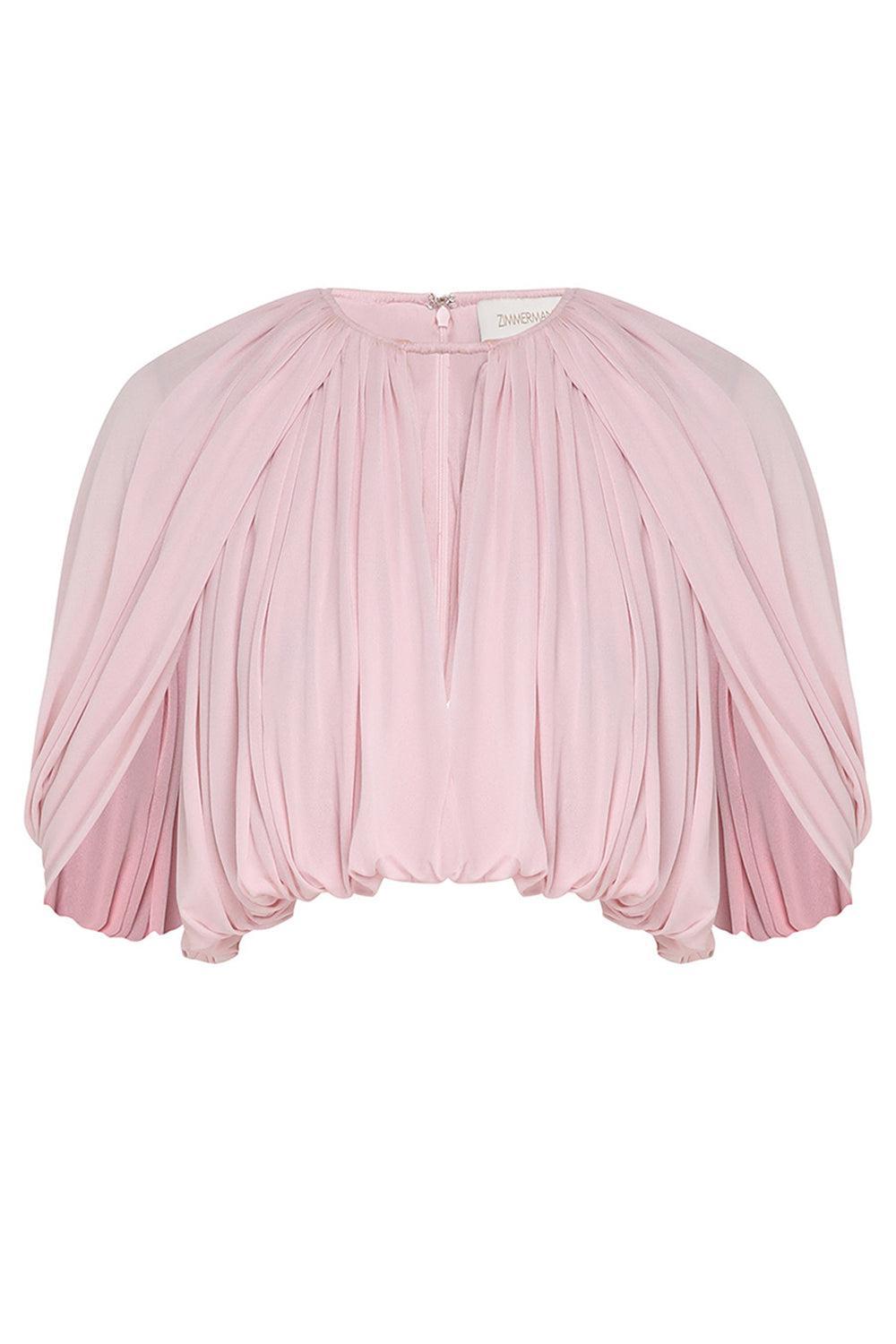 Alchemy Cape Blouse-PINK-1-CLOTHINGTOPBLOUSE-ZIMMERMANN
