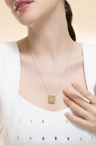 Scapular Eye Necklace-YELLOW GOLD-JEWELRYFINE JEWELNECKLACE O-CAROL KAUFFMANN