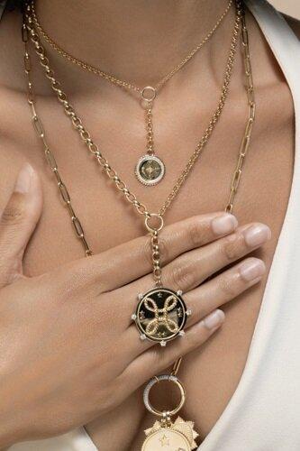 Love - Heavy Mixed Belcher Extension Chain Necklace-YELLOW GOLD-JEWELRYFINE JEWELNECKLACE O-FOUNDRAE