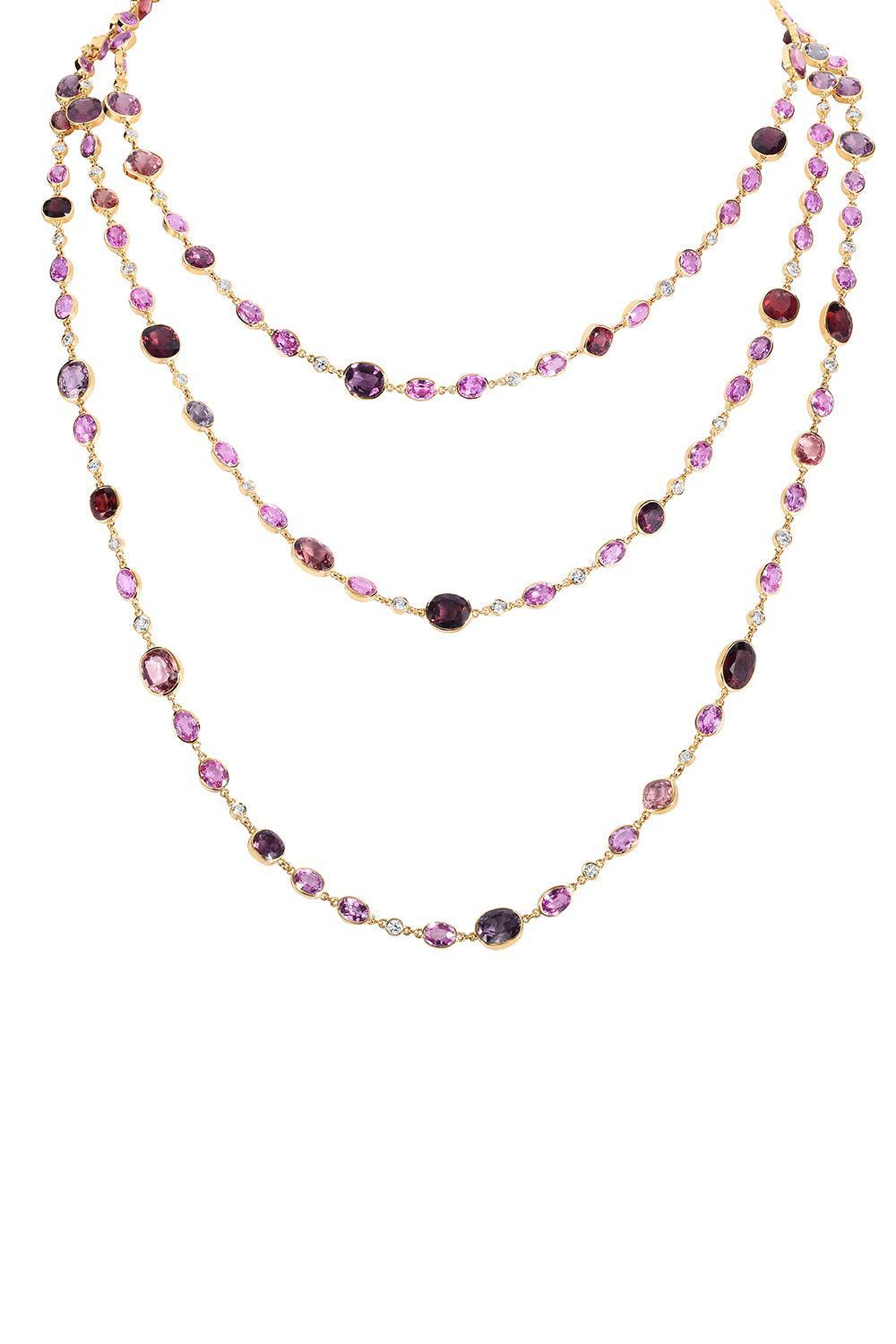 Sapphire Spinel Diamond Opera Chain-YELLOW GOLD-28.5-JEWELRYFINE JEWELNECKLACE O-CICADA