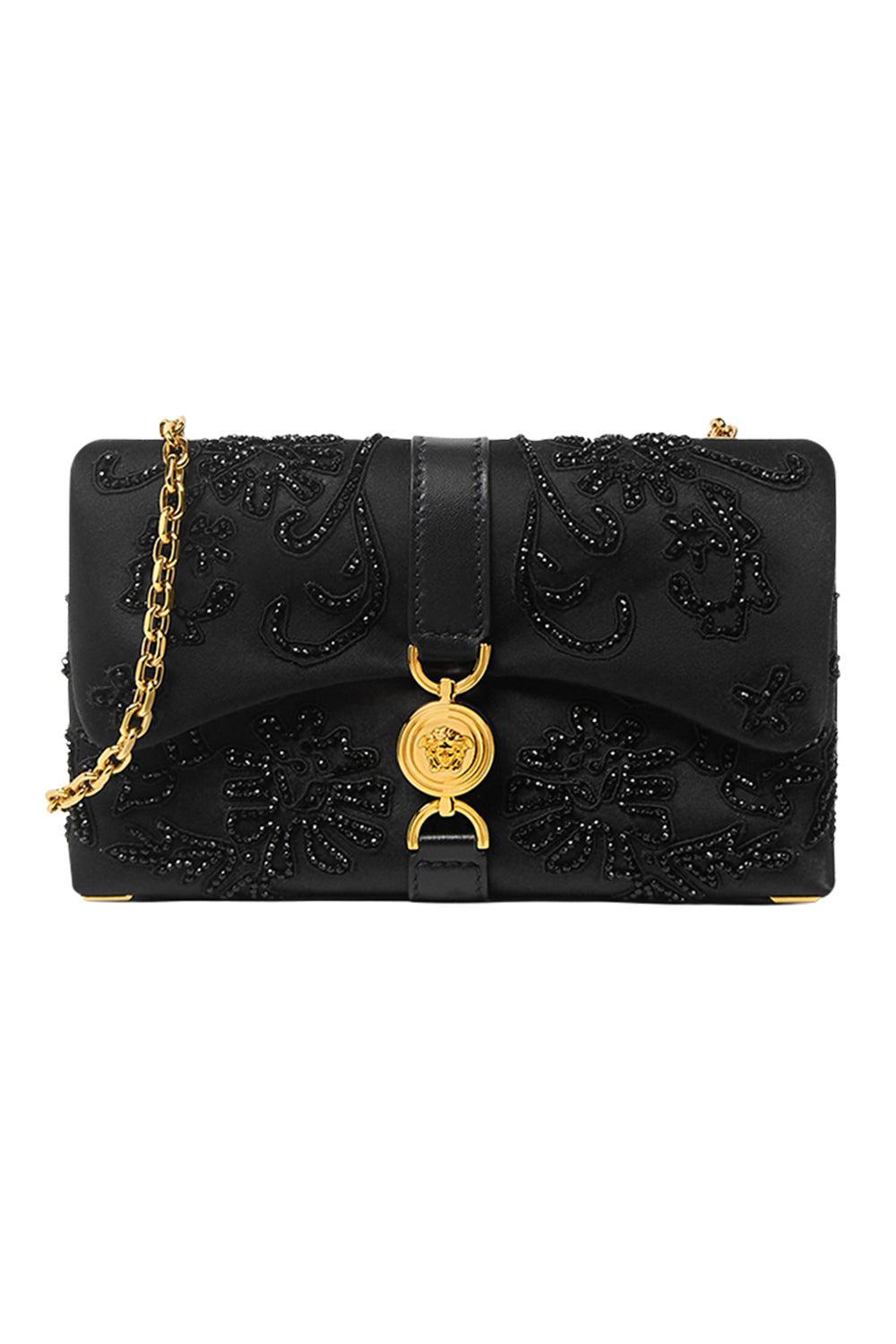 Mini Klieo Bag - Black Beaded-BLACK-HANDBAGSHOULDER-VERSACE