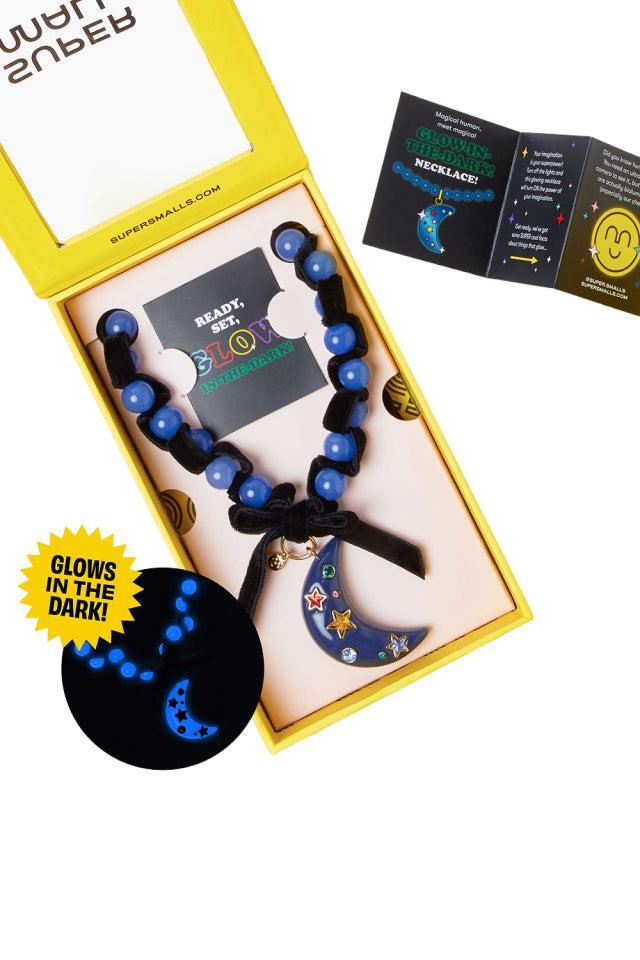 Blue Moon Glow In The Dark Necklace-BLUE-ACCESSORIEGIFT-SUPER SMALLS