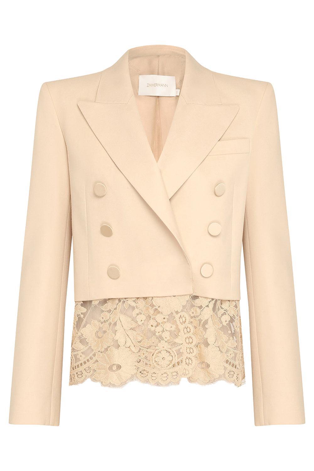 Valiant Lace Cropped Blazer-WHITE-0-CLOTHINGJACKETBLAZERS-ZIMMERMANN