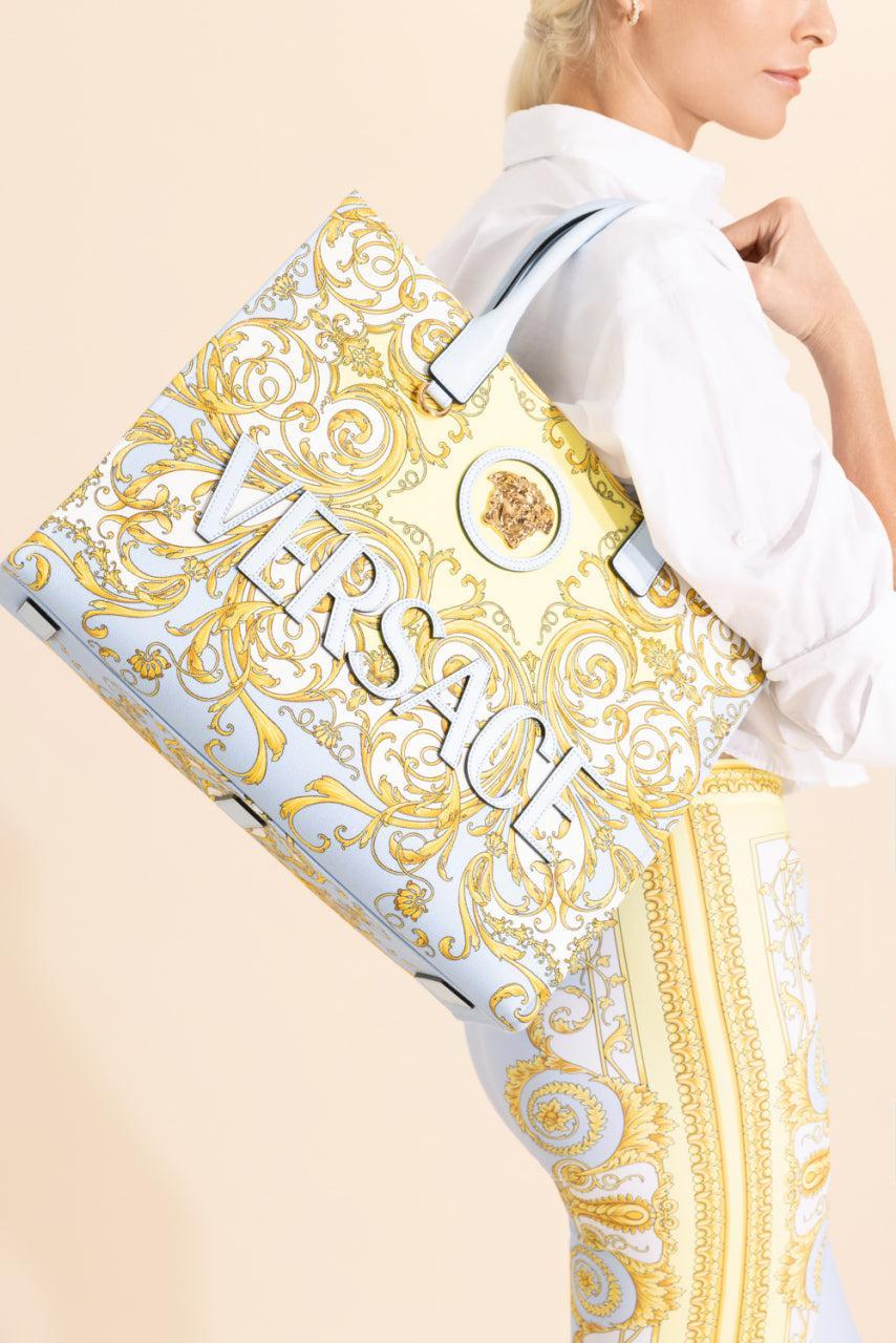 La Medusa Large Tote Bag - Light Blue-BLUE-HANDBAGTOTES-VERSACE