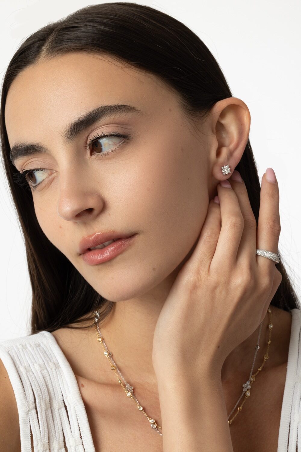 Petite Diamond Star Stud Earrings-WHITE GOLD-JEWELRYFINE JEWELEARRING-KWIAT