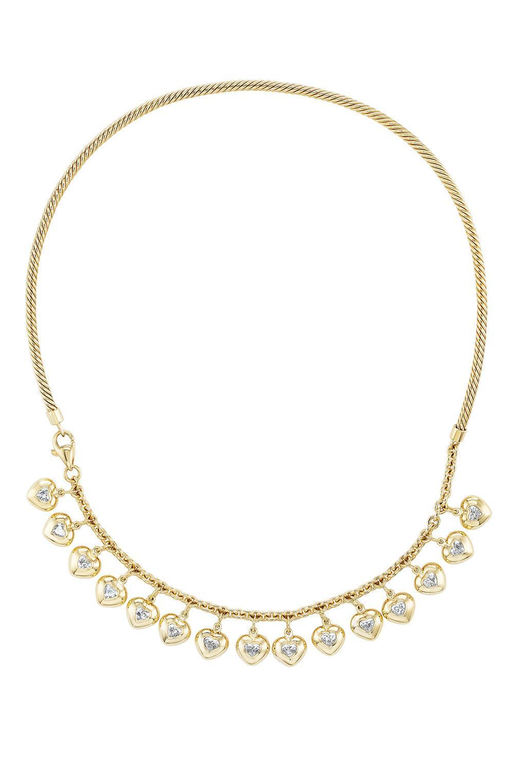 Diamond Heart Charm Necklace-YELLOW GOLD-17-JEWELRYFINE JEWELNECKLACE O-EMILY P WHEELER
