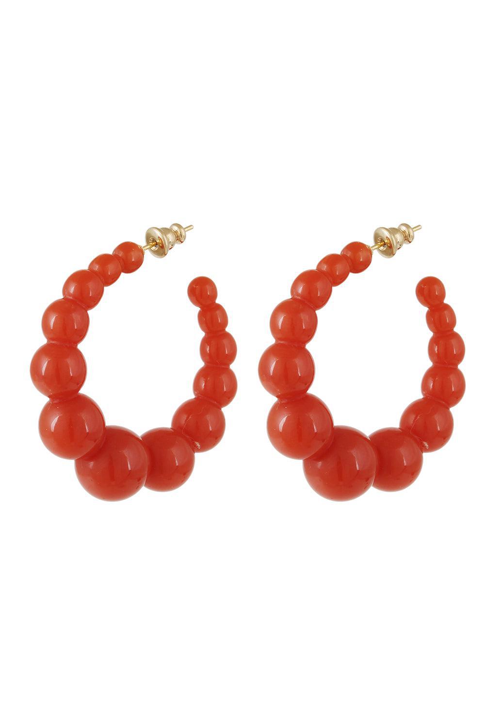 Small Andy Hoop Earrings-RED-JEWELRYBOUTIQUEEARRING-GAS BIJOUX