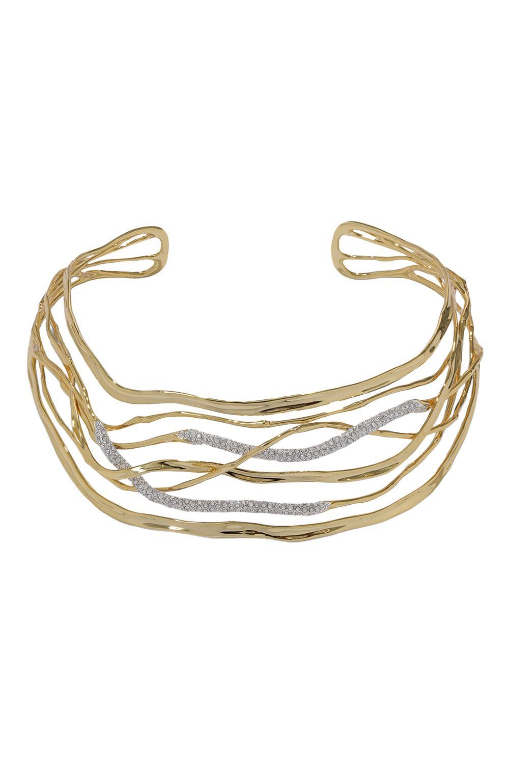 Crystal Solanales Woven Collar Necklace-YELLOW-JEWELRYBOUTIQUENECKLACE O-ALEXIS BITTAR