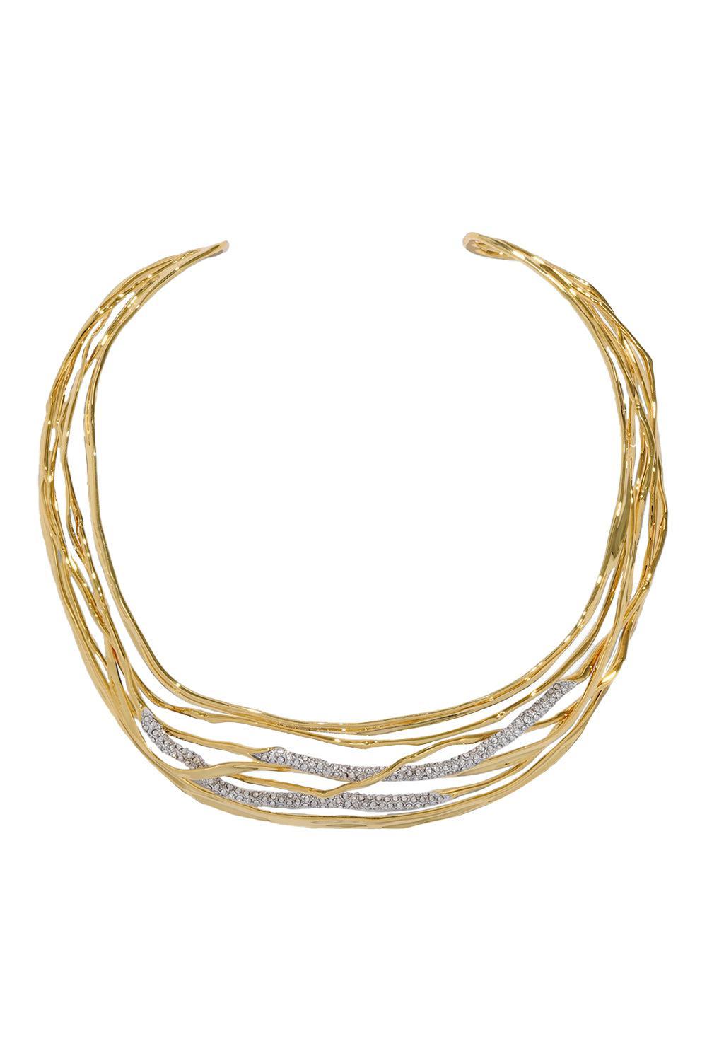 Crystal Solanales Woven Collar Necklace-YELLOW-JEWELRYBOUTIQUENECKLACE O-ALEXIS BITTAR