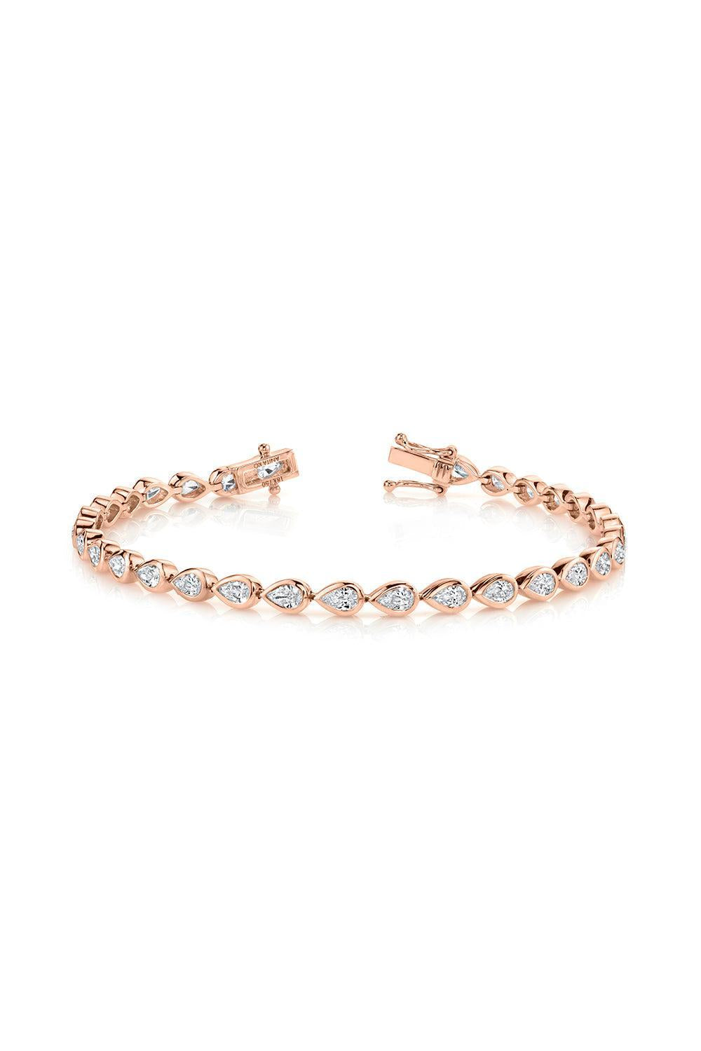 Pear Diamond Tennis Bracelet-ROSE GOLD-6.5-JEWELRYFINE JEWELBRACELET O-ANITA KO