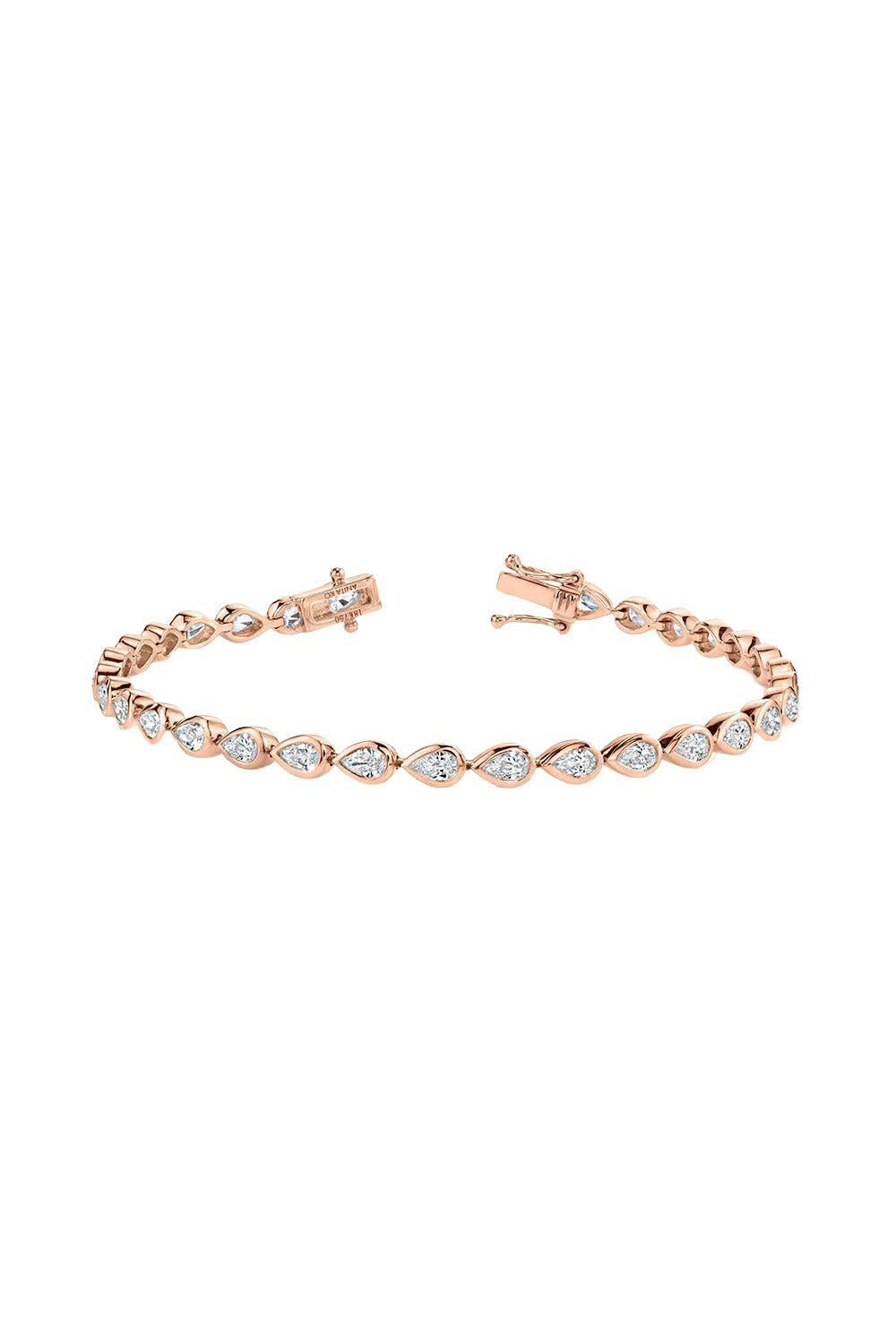 Pear Diamond Tennis Bracelet-ROSE GOLD-6.5-JEWELRYFINE JEWELBRACELET O-ANITA KO