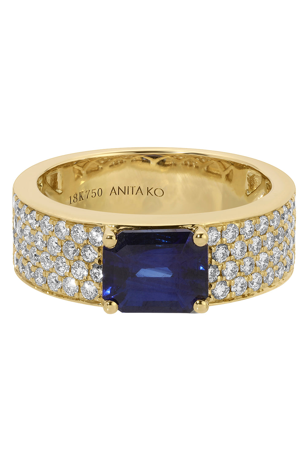 Diamond Blue Sapphire Band Ring