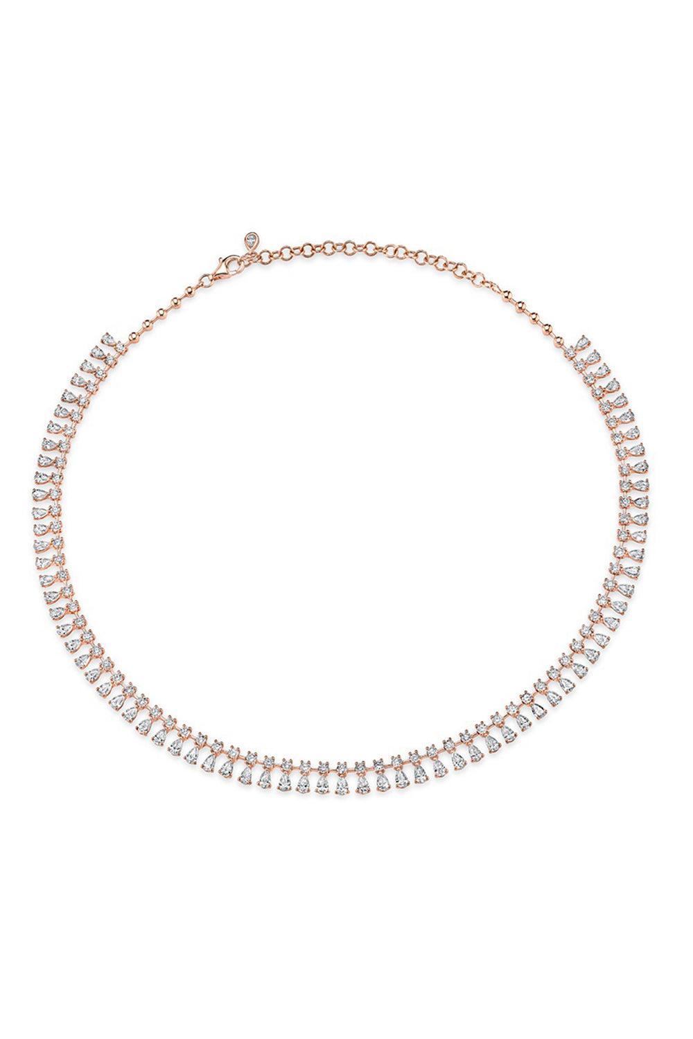 Diamond Shaker Necklace-ROSE GOLD-JEWELRYFINE JEWELNECKLACE O-ANITA KO