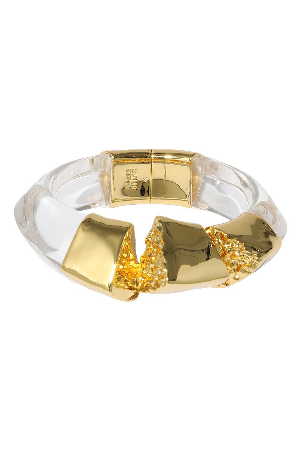 Clear Lucite Brutalist Hinge Bracelet-YLW CLR-JEWELRYBOUTIQUEBRACELET O-ALEXIS BITTAR