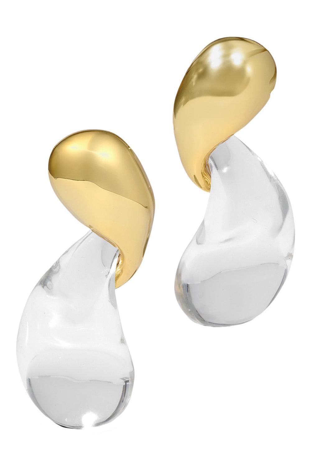 Liquid Lucite Modernist Earrings-YLW CLR-JEWELRYBOUTIQUEEARRING-ALEXIS BITTAR
