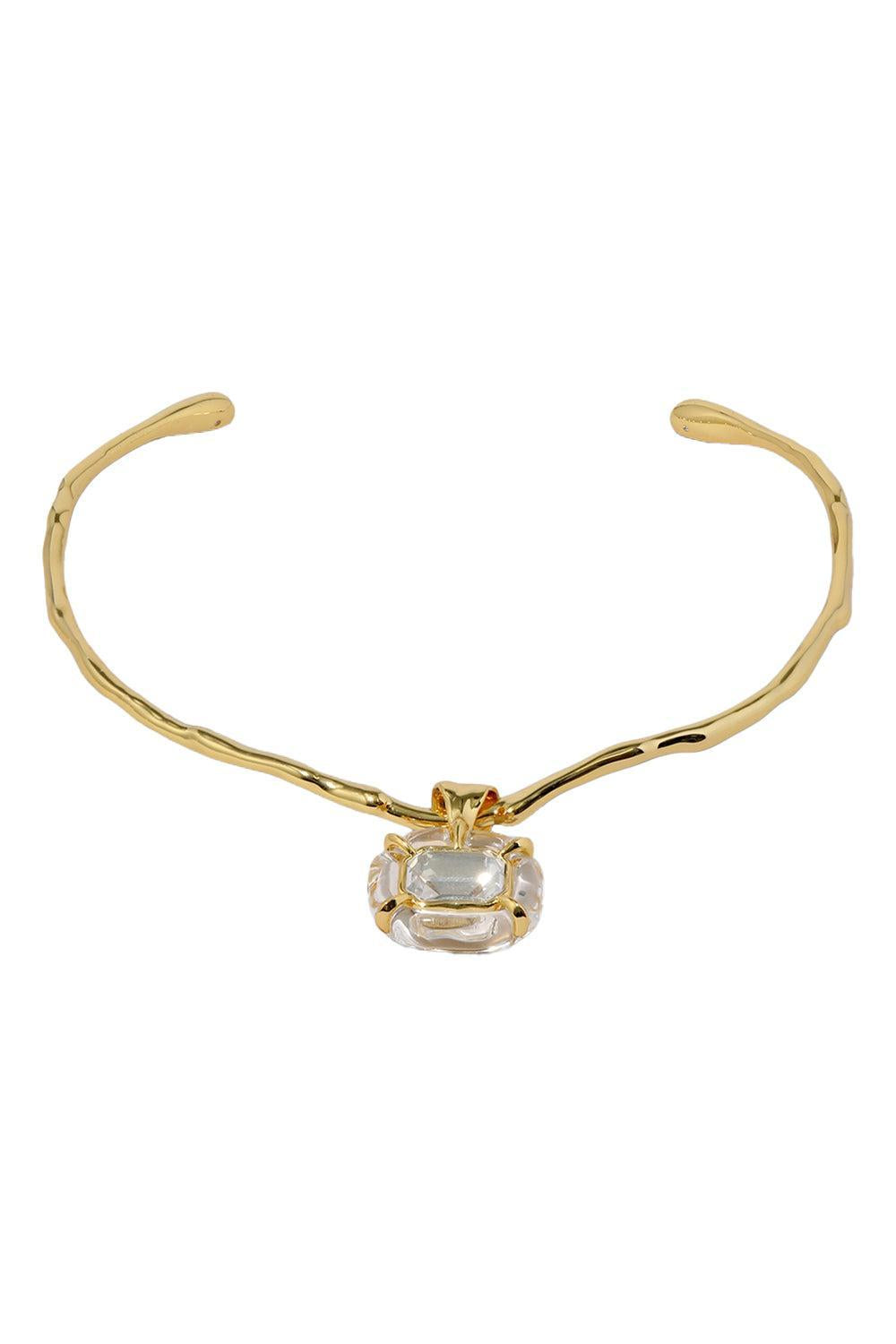 Crystal Liquid Lucite Jeweled Collar Necklace-YELLOW-JEWELRYBOUTIQUENECKLACE O-ALEXIS BITTAR