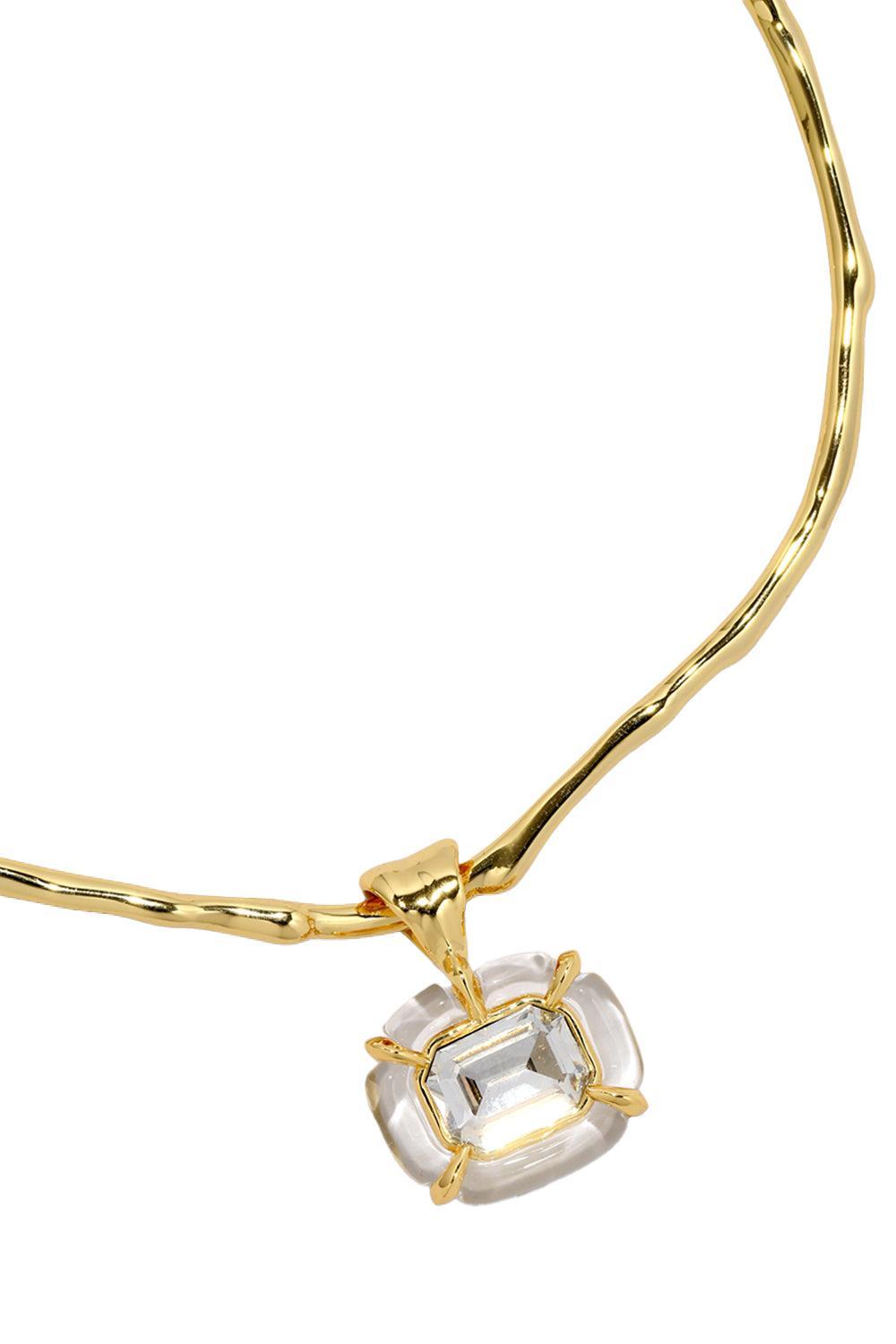 Crystal Liquid Lucite Jeweled Collar Necklace-YELLOW-JEWELRYBOUTIQUENECKLACE O-ALEXIS BITTAR