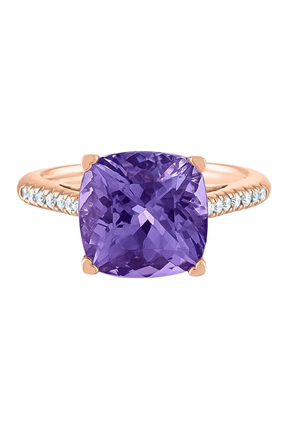 Amethyst Diamond Ring-ROSE GOLD-5.5-JEWELRYFINE JEWELRING-LISA NIK