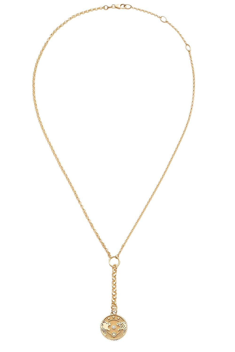 Strength - Solar & Lunar Small Mixed Belcher Extension Necklace-YELLOW GOLD-JEWELRYFINE JEWELNECKLACE O-FOUNDRAE