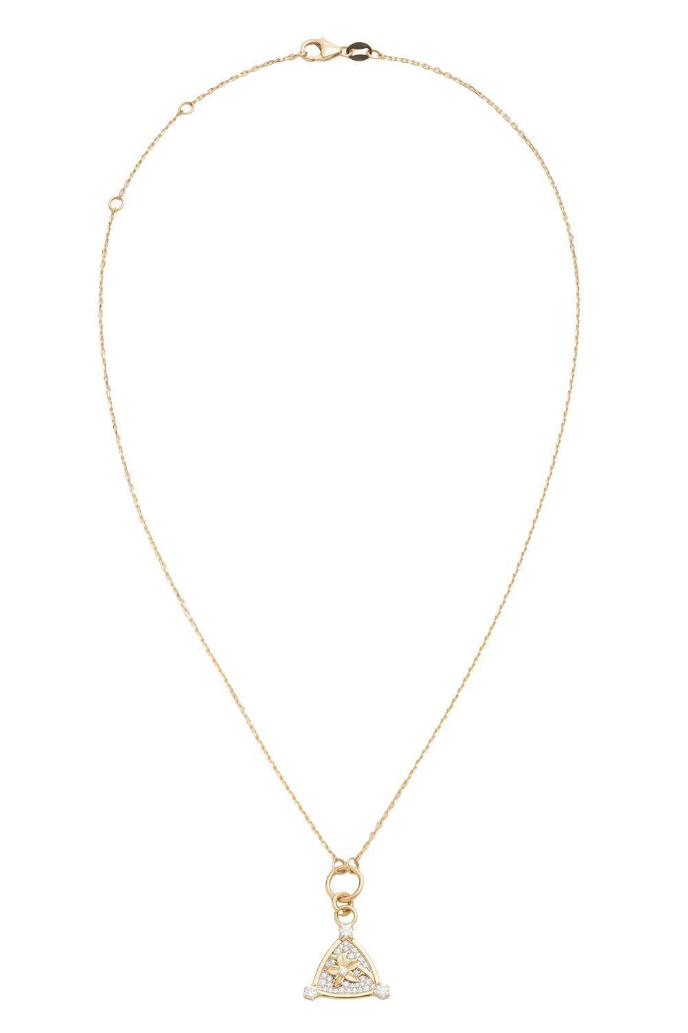 Resilience - Diamond Pavé Blossom Belcher Necklace-YELLOW GOLD-JEWELRYFINE JEWELNECKLACE O-FOUNDRAE