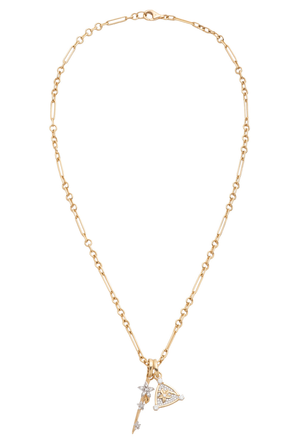 Resilience - Diamond Blossoms And Thorn Mixed Clip Necklace