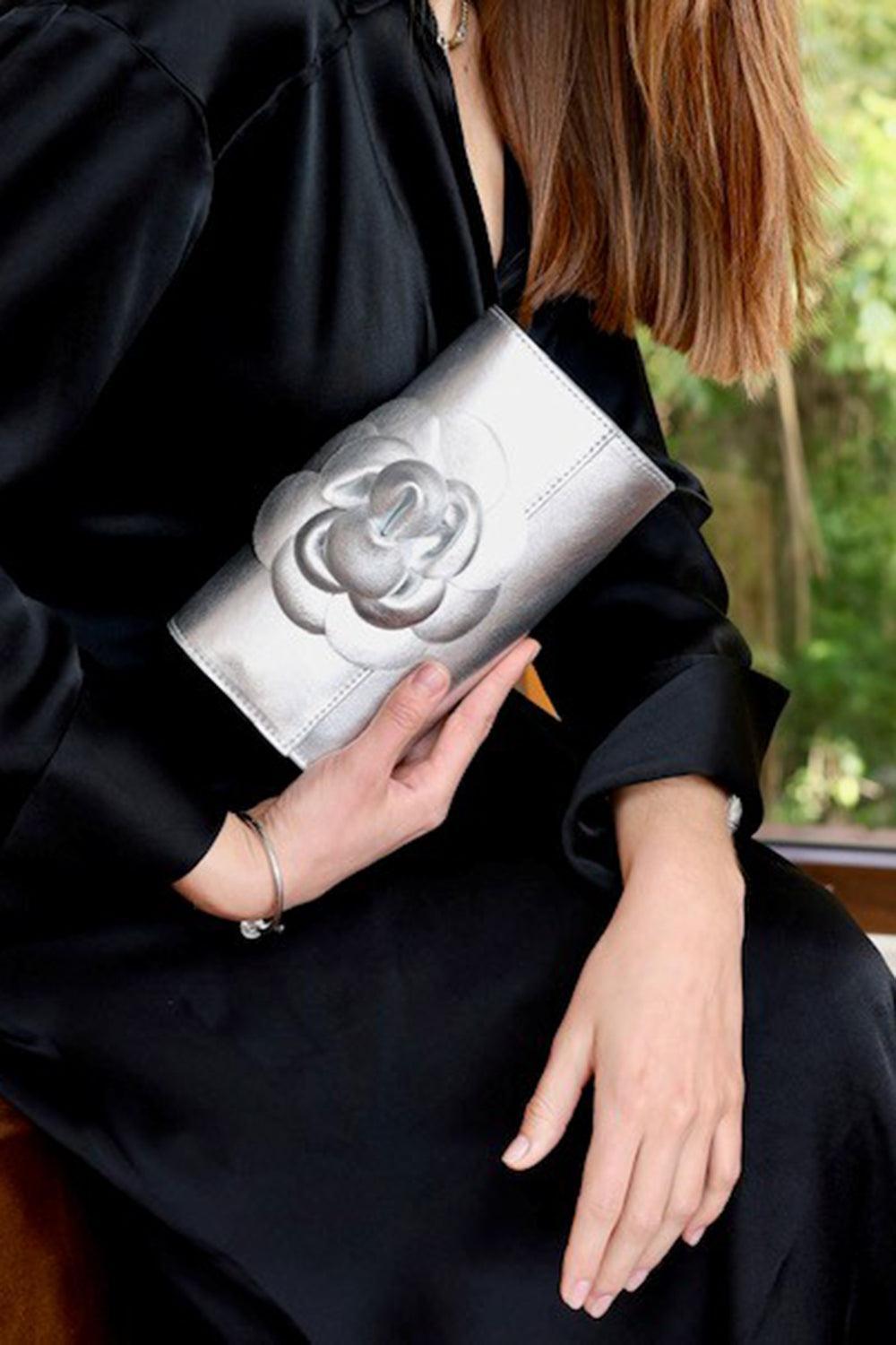 Demi Eva Clutch - Silver-SILVER-HANDBAGCLUTCHES-ANGELA ALVAREZ