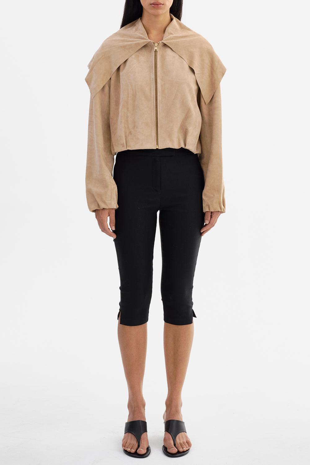 Anita Suede Jacket-SAND-XS-CLOTHINGJACKETLEATHER-LAMARQUE