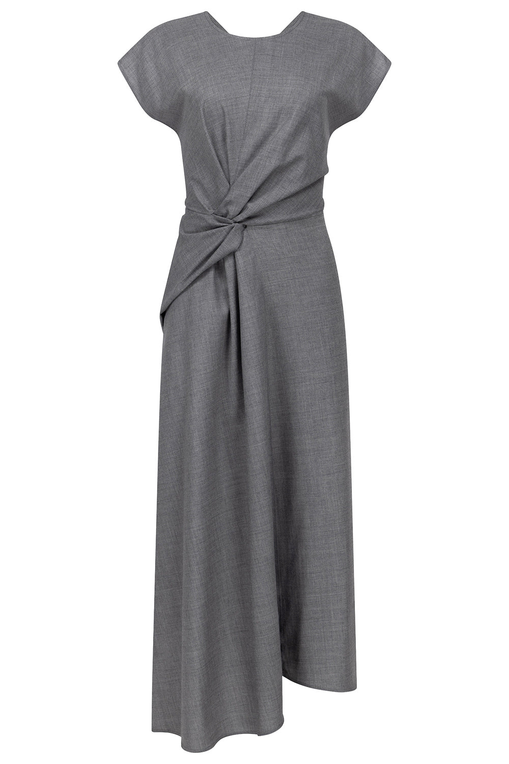 Aria Midi Dress - Light Grey-GREY-4-CLOTHINGDRESSCASUAL-VICTORIA BECKHAM
