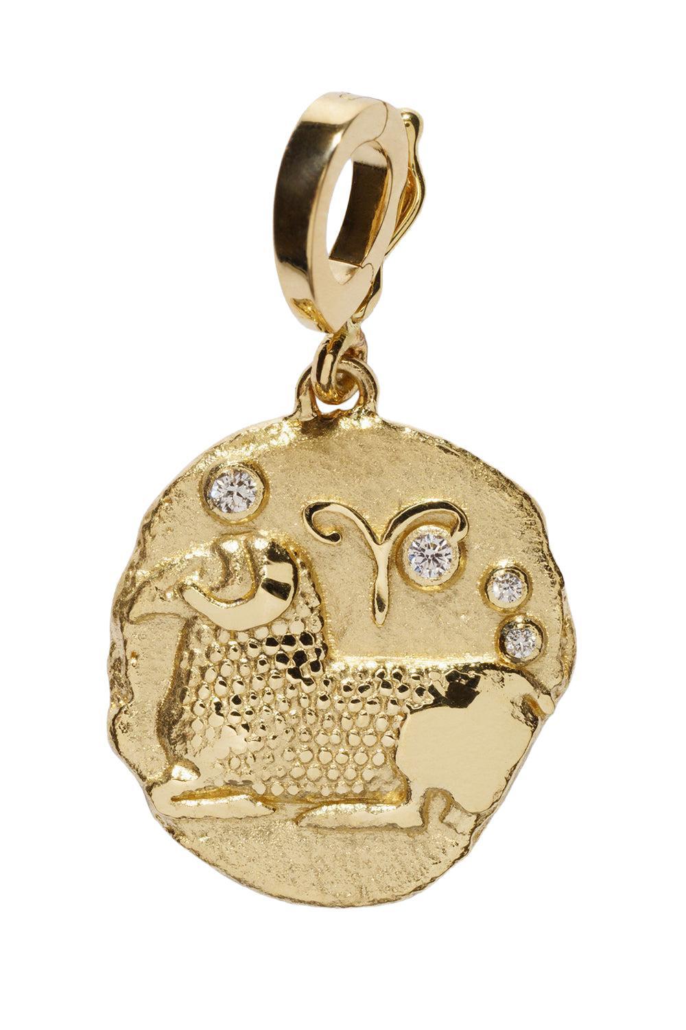 Of The Stars Small Aries Coin Pendant-YELLOW GOLD-JEWELRYFINE JEWELPENDANT-AZLEE
