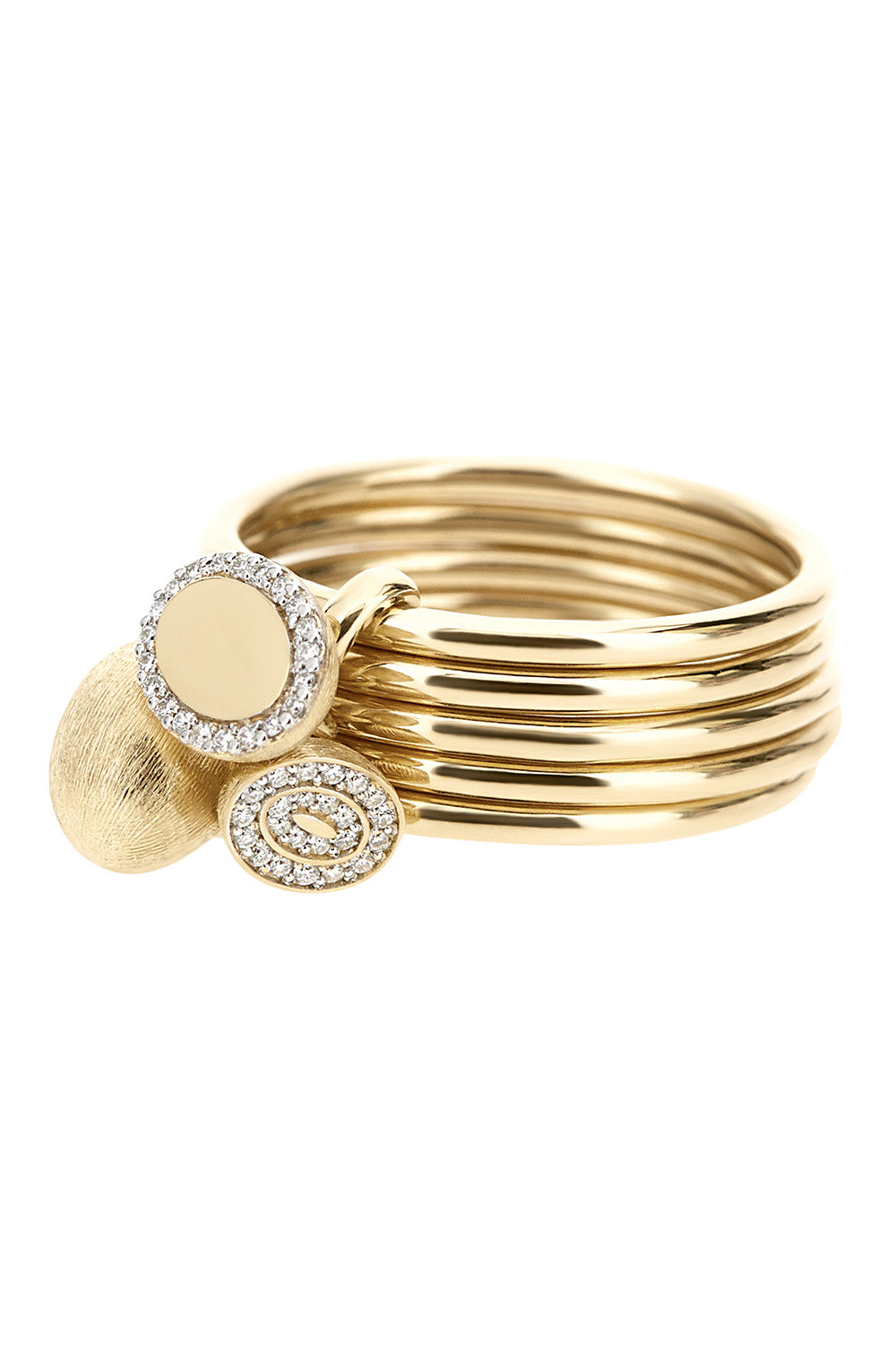 Diamond Multi Boules Three Band Ring